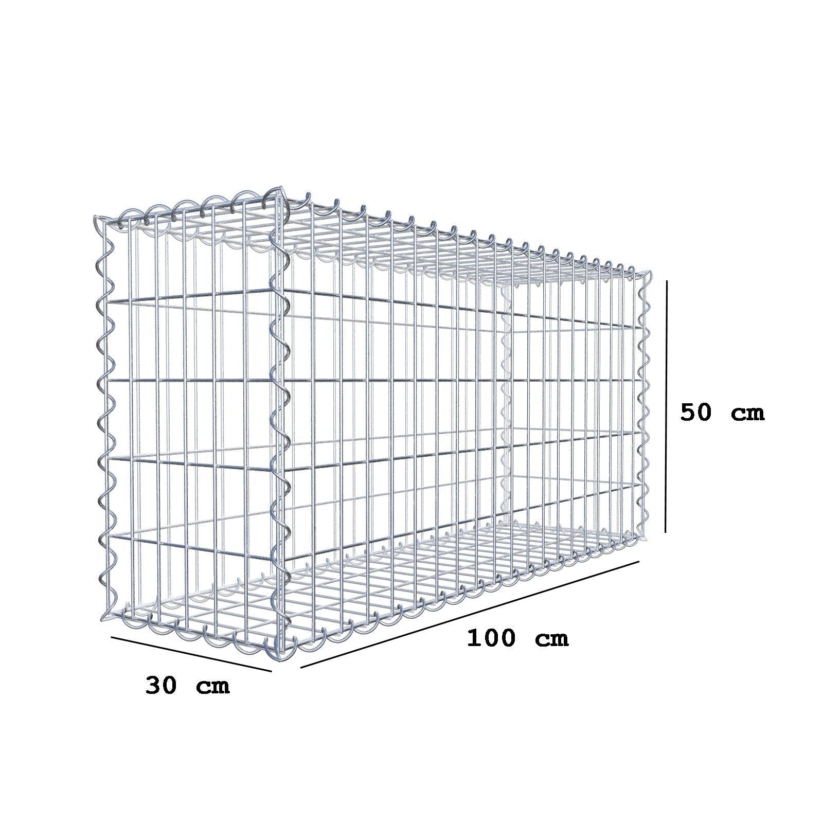 Sparset 3x Gabione 100 cm x 50 cm x 30 cm (L x H x T), Maschenweite 5 cm x 10 cm, Spirale