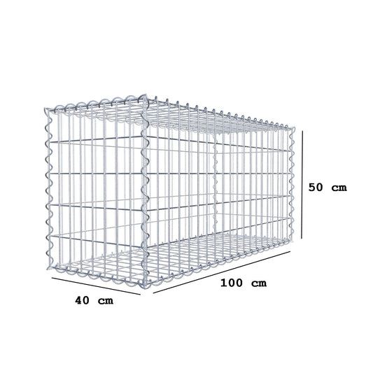 Gabion 100 cm x 50 cm x 40 cm (L x H x D), maskstorlek 5 cm x 10 cm, spiral