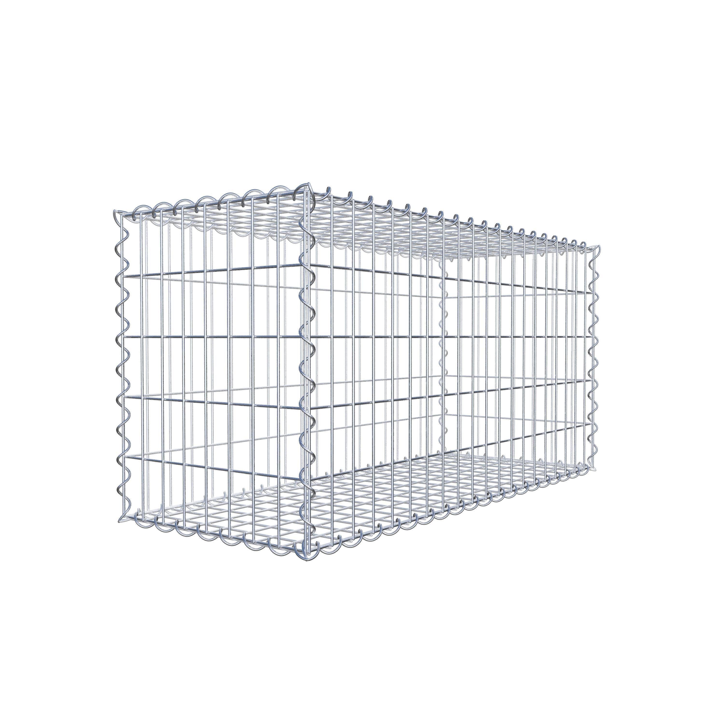 Schanskorf 100 cm x 50 cm x 40 cm (L x H x D), maaswijdte 5 cm x 10 cm, spiraalvormig