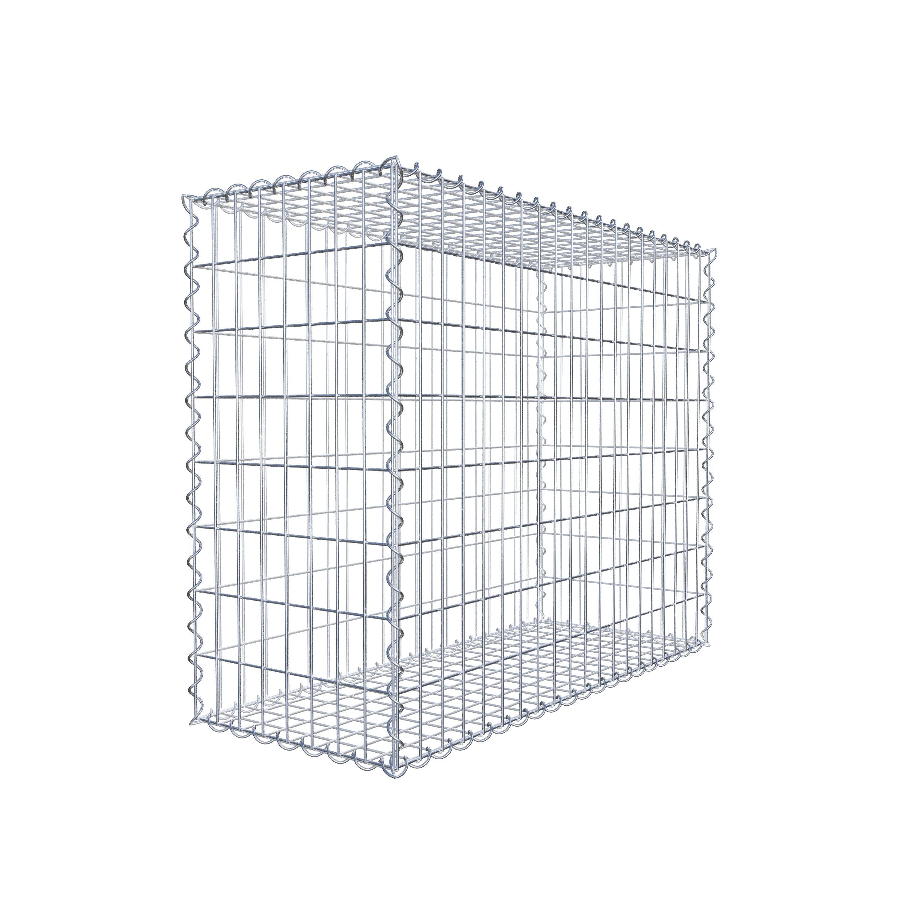 Schanskorf 100 cm x 80 cm x 40 cm (L x H x D), maaswijdte 5 cm x 10 cm, spiraalvormig