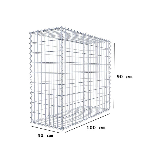 Gabion 100 cm x 90 cm x 40 cm (L x H x D), mesh size 5 cm x 10 cm, spiral