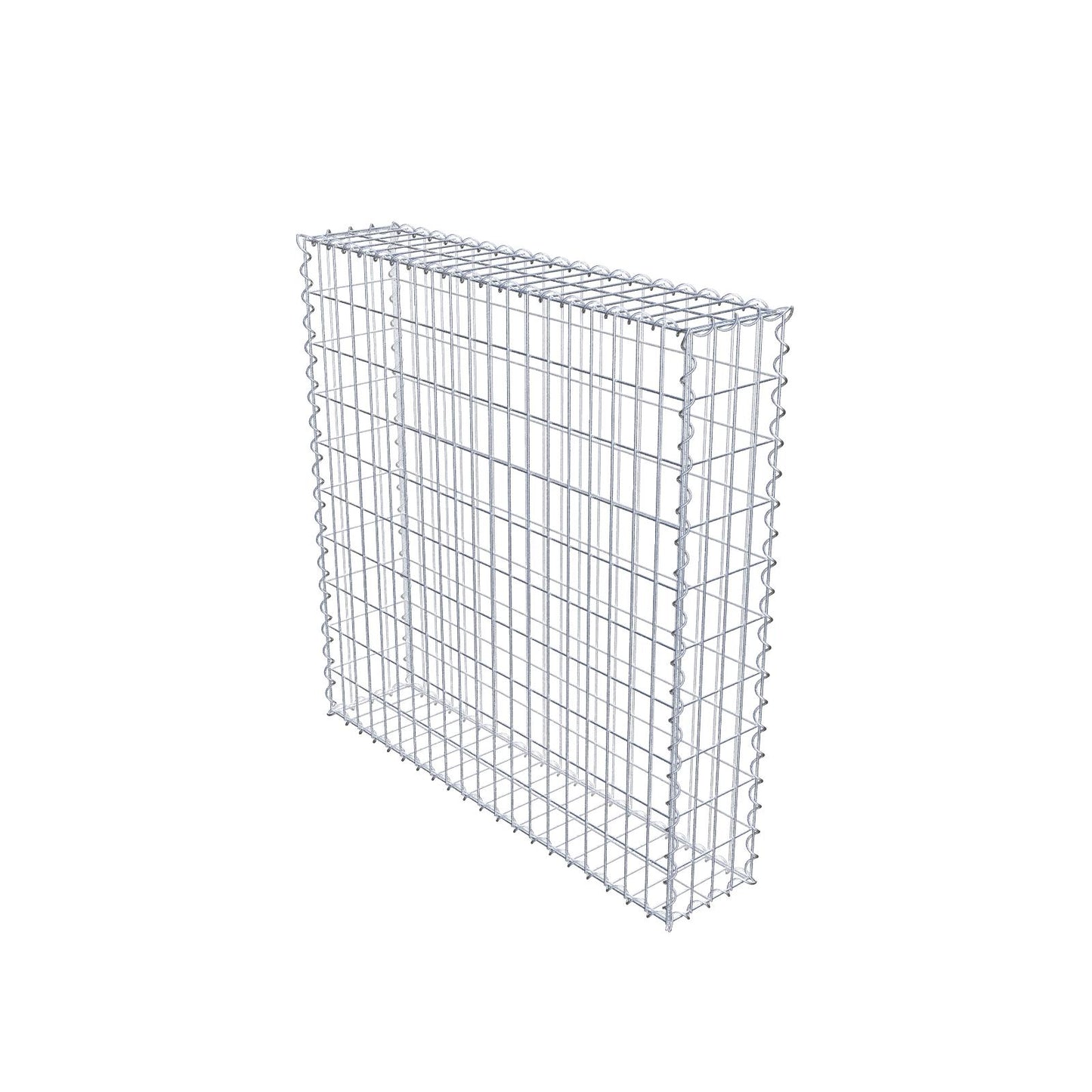 Gabion 100 cm x 100 cm x 20 cm (L x H x D), maskestørrelse 5 cm x 10 cm, spiral