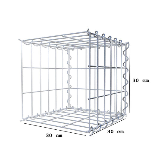 Grown-on gabion type 2 30 cm x 30 cm x 30 cm (L x H x D), mesh size 5 cm x 10 cm, spiral