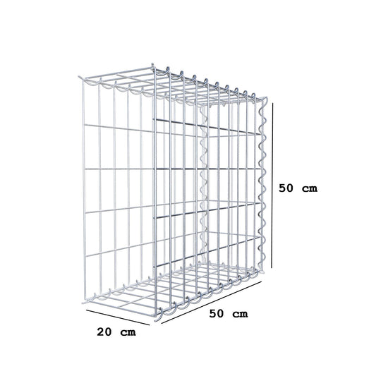 Grown-on gabion type 2 50 cm x 50 cm x 20 cm (L x H x D), mesh size 5 cm x 10 cm, spiral