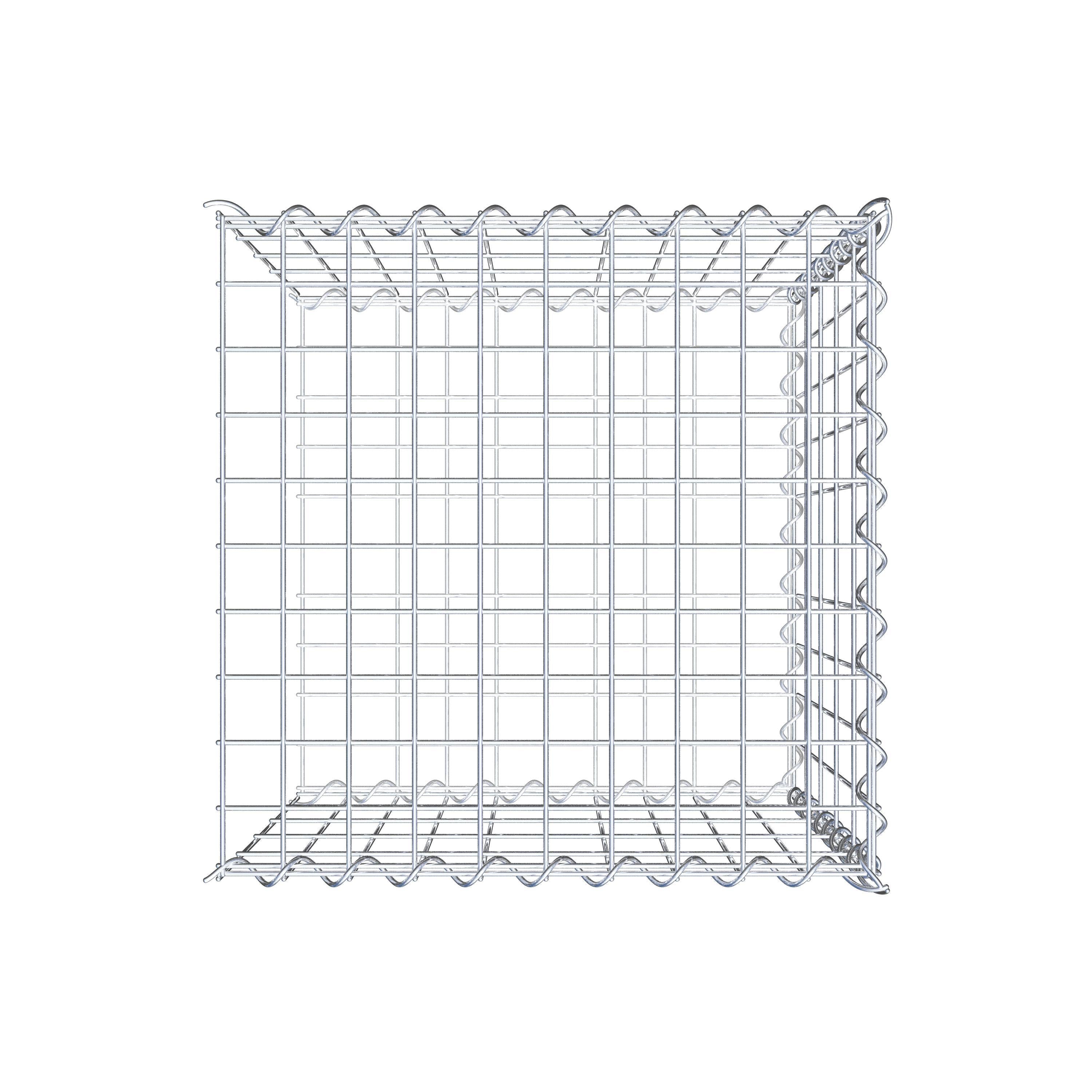 Gabião tipo 2 50 cm x 50 cm x 50 cm (C x A x P), malhagem 5 cm x 10 cm, espiral