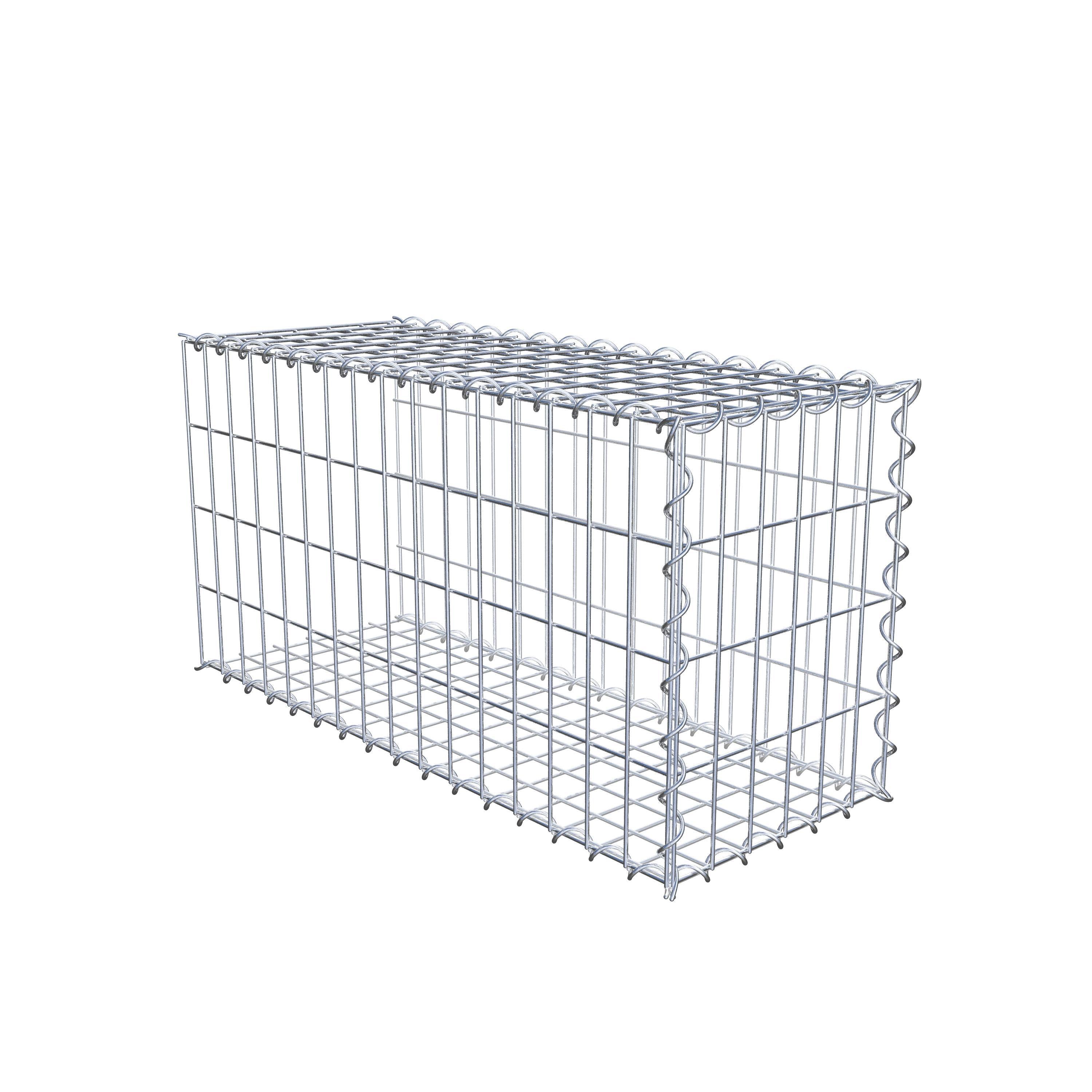 Opvokset gabion type 2 80 cm x 40 cm x 30 cm (L x H x D), maskestørrelse 5 cm x 10 cm, spiral