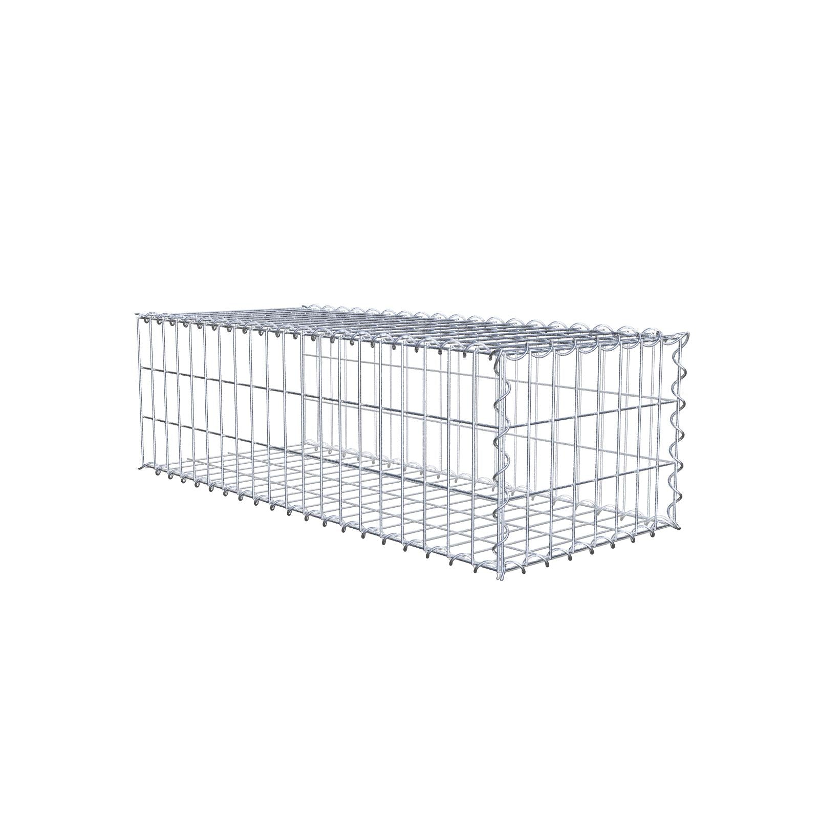 Opvokset gabion type 2 100 cm x 30 cm x 40 cm (L x H x D), maskestørrelse 5 cm x 10 cm, spiral