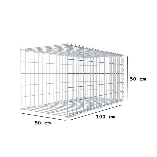 Grown-on gabion type 2 100 cm x 50 cm x 50 cm (L x H x D), mesh size 5 cm x 10 cm, spiral