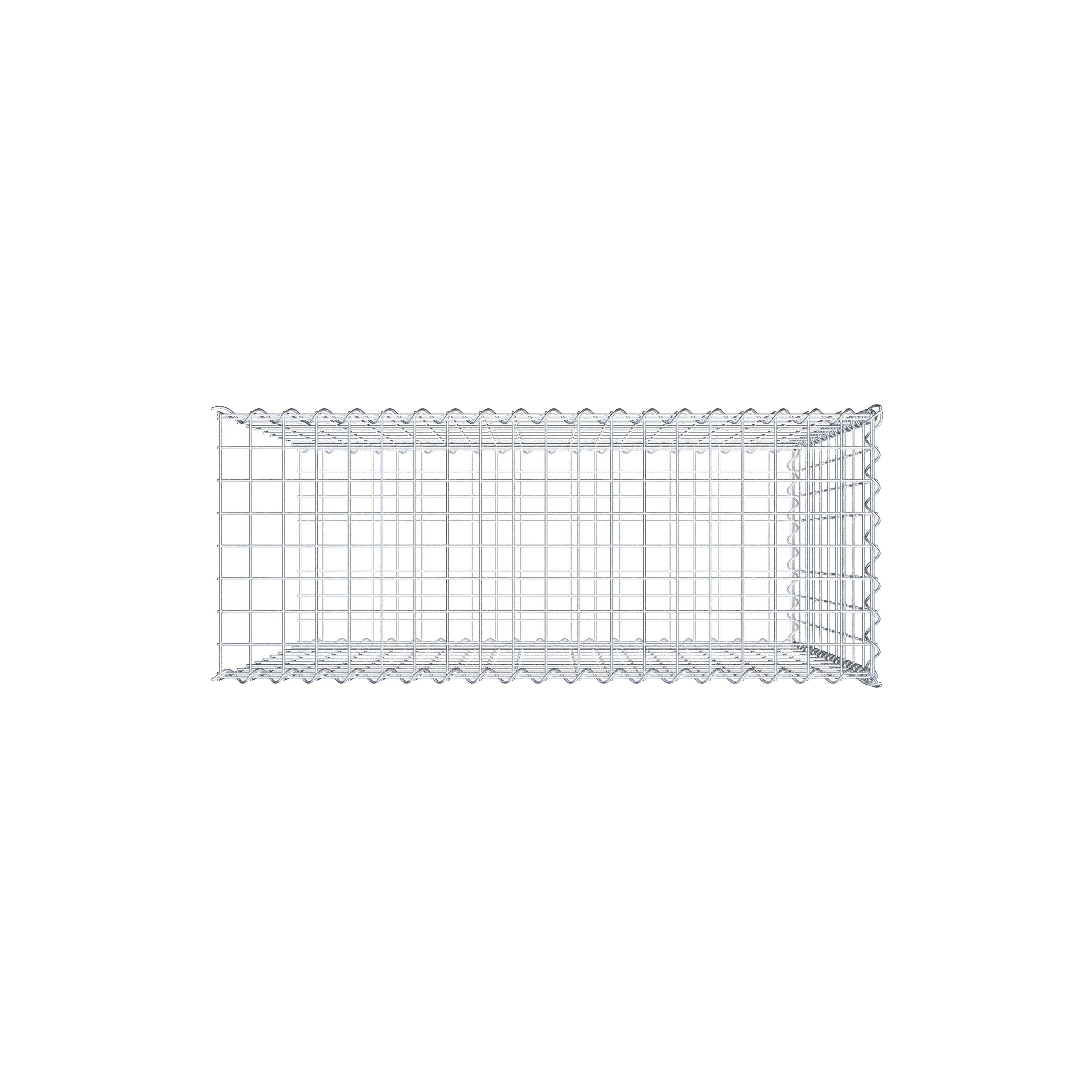 Grown-on gabion type 2 100 cm x 100 cm x 40 cm (L x H x D), mesh size 5 cm x 10 cm, spiral