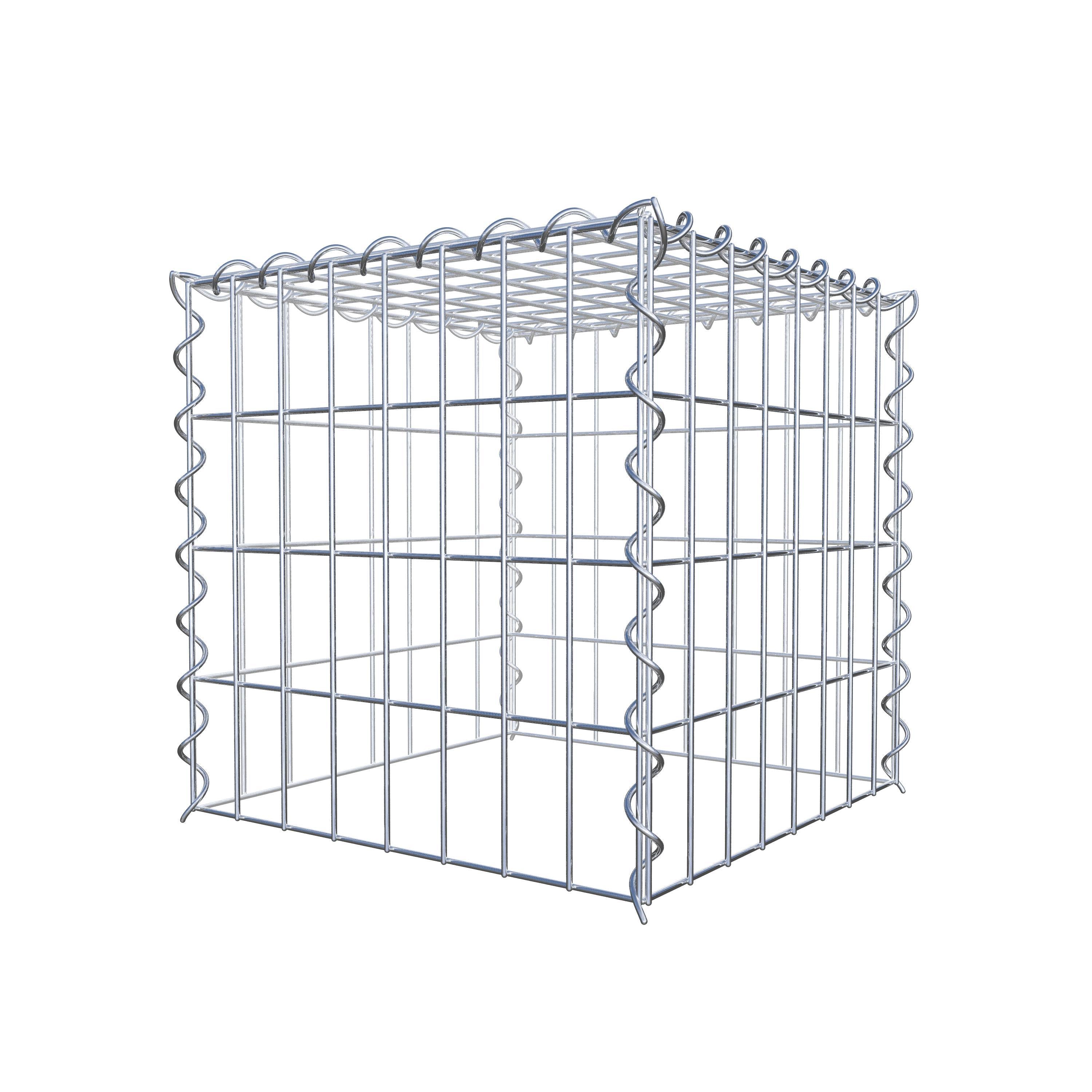 Opvokset gabion type 3 40 cm x 40 cm x 40 cm (L x H x D), maskestørrelse 5 cm x 10 cm, spiral