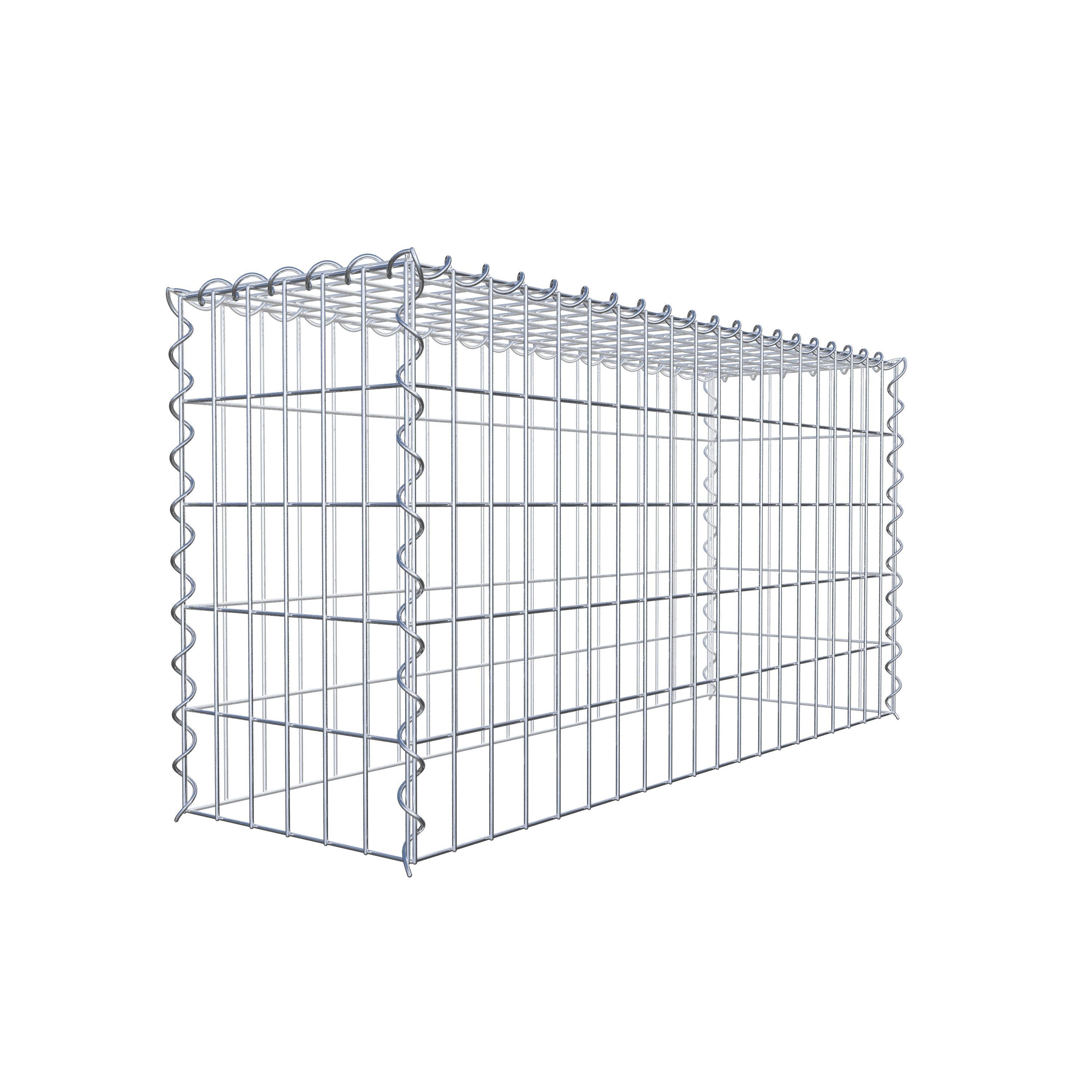 Opvokset gabion type 3 100 cm x 50 cm x 30 cm (L x H x D), maskestørrelse 5 cm x 10 cm, spiral