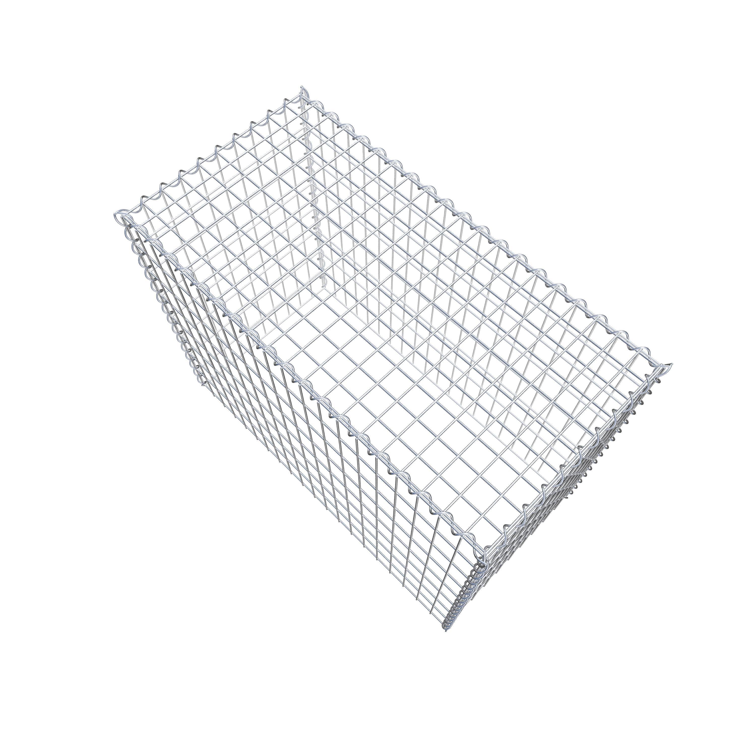 Opvokset gabion type 3 100 cm x 80 cm x 50 cm (L x H x D), maskestørrelse 5 cm x 10 cm, spiral