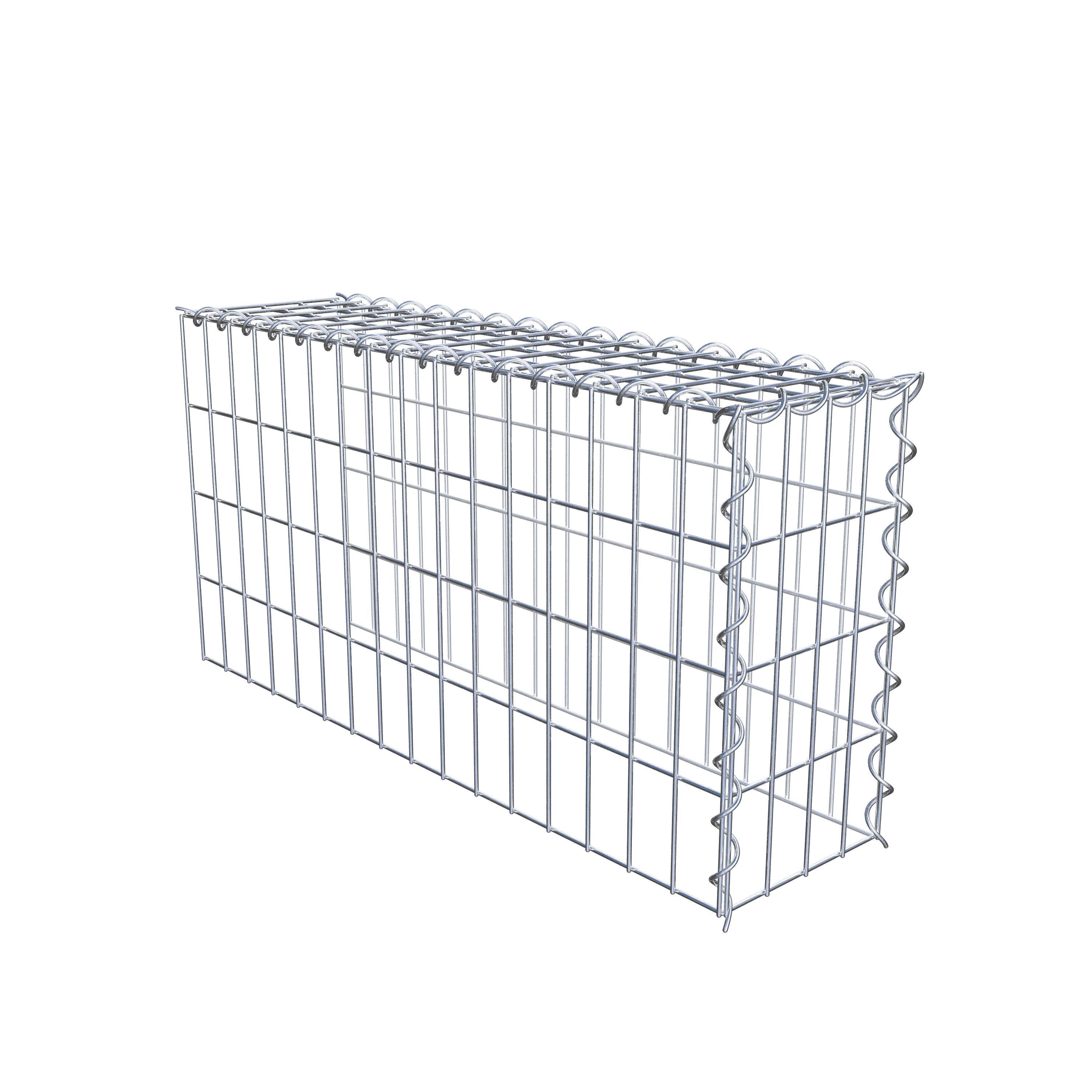 Monteret gabion type 4 80 cm x 40 cm x 20 cm (L x H x D), maskestørrelse 5 cm x 10 cm, spiral