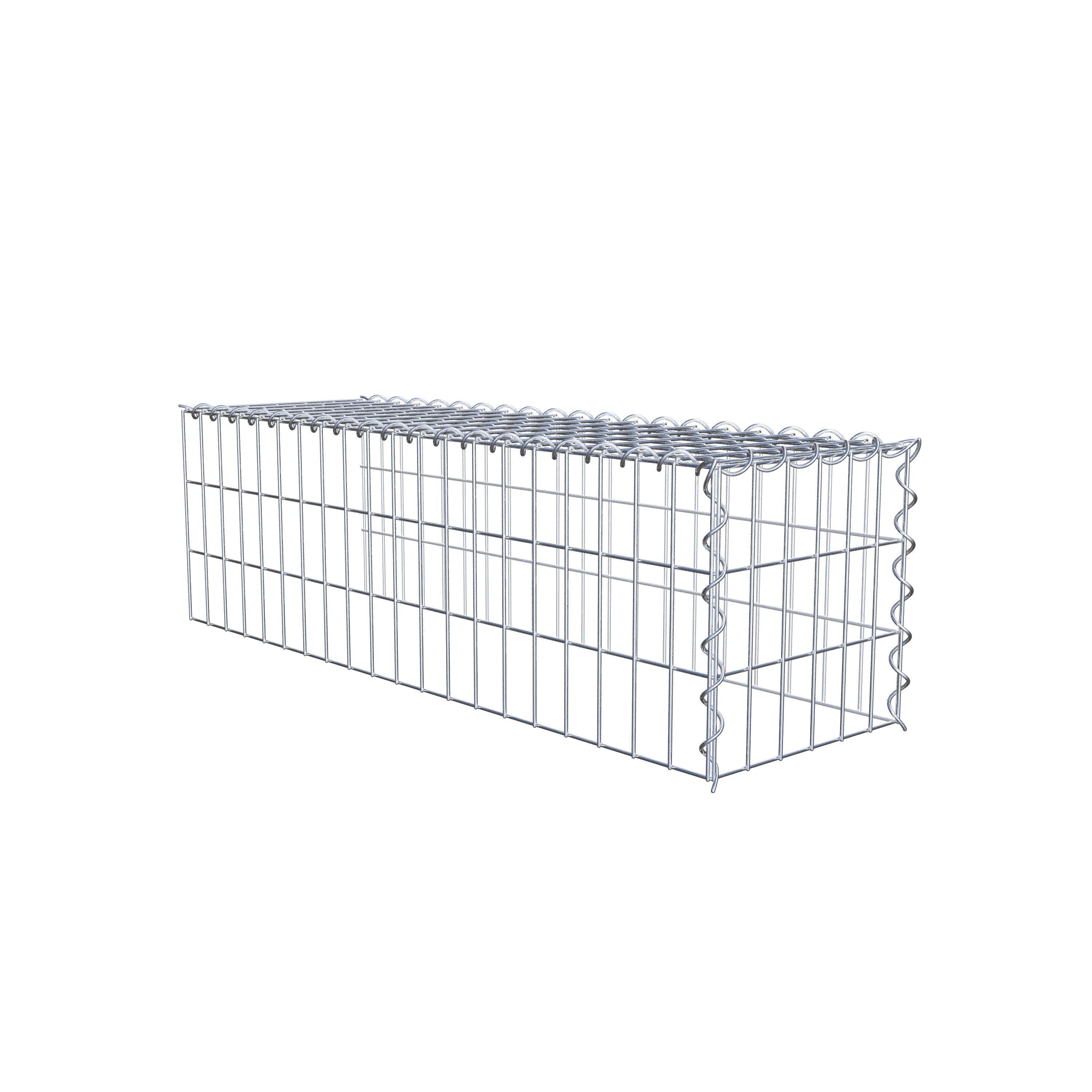 Gabion rapporté type 4 100 cm x 30 cm x 30 cm (L x H x P), mailles 5 cm x 10 cm, spirale