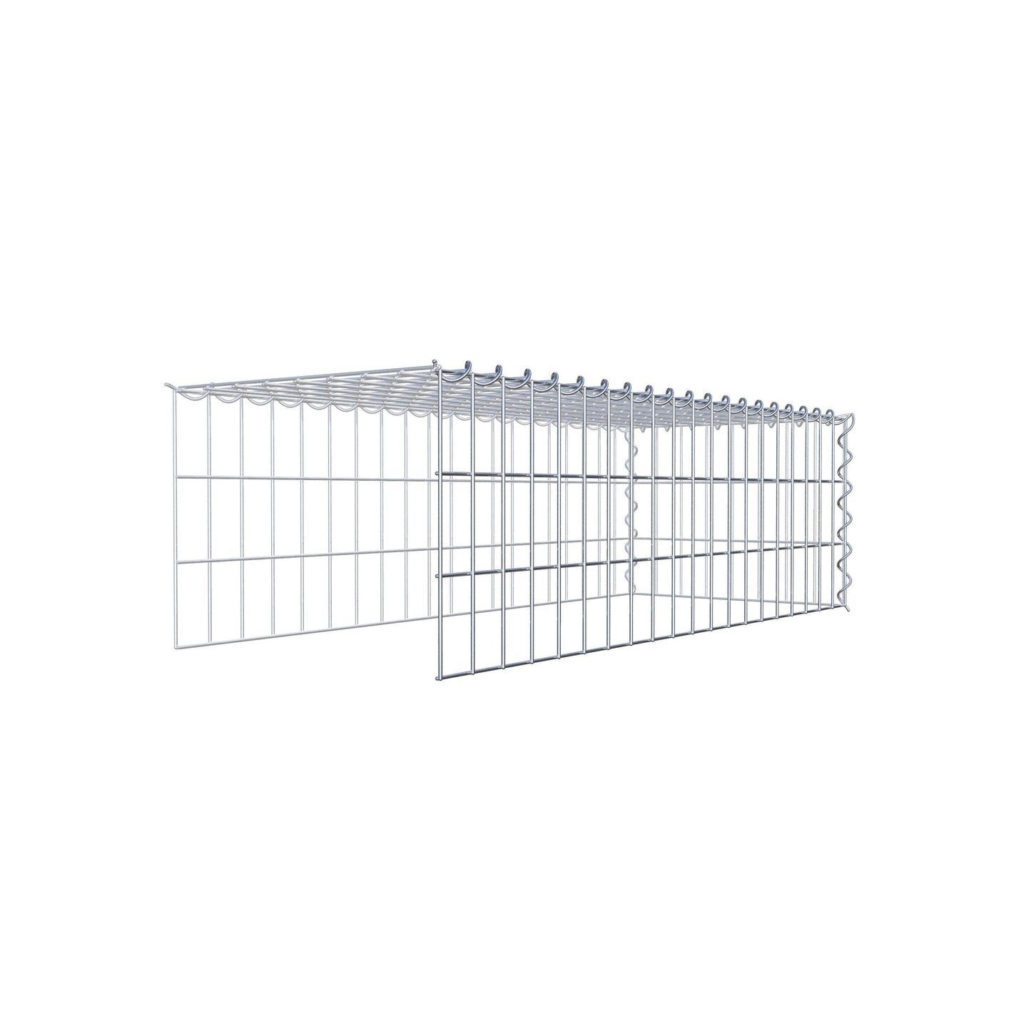 Gabion rapporté type 4 100 cm x 30 cm x 40 cm (L x H x P), mailles 5 cm x 10 cm, spirale