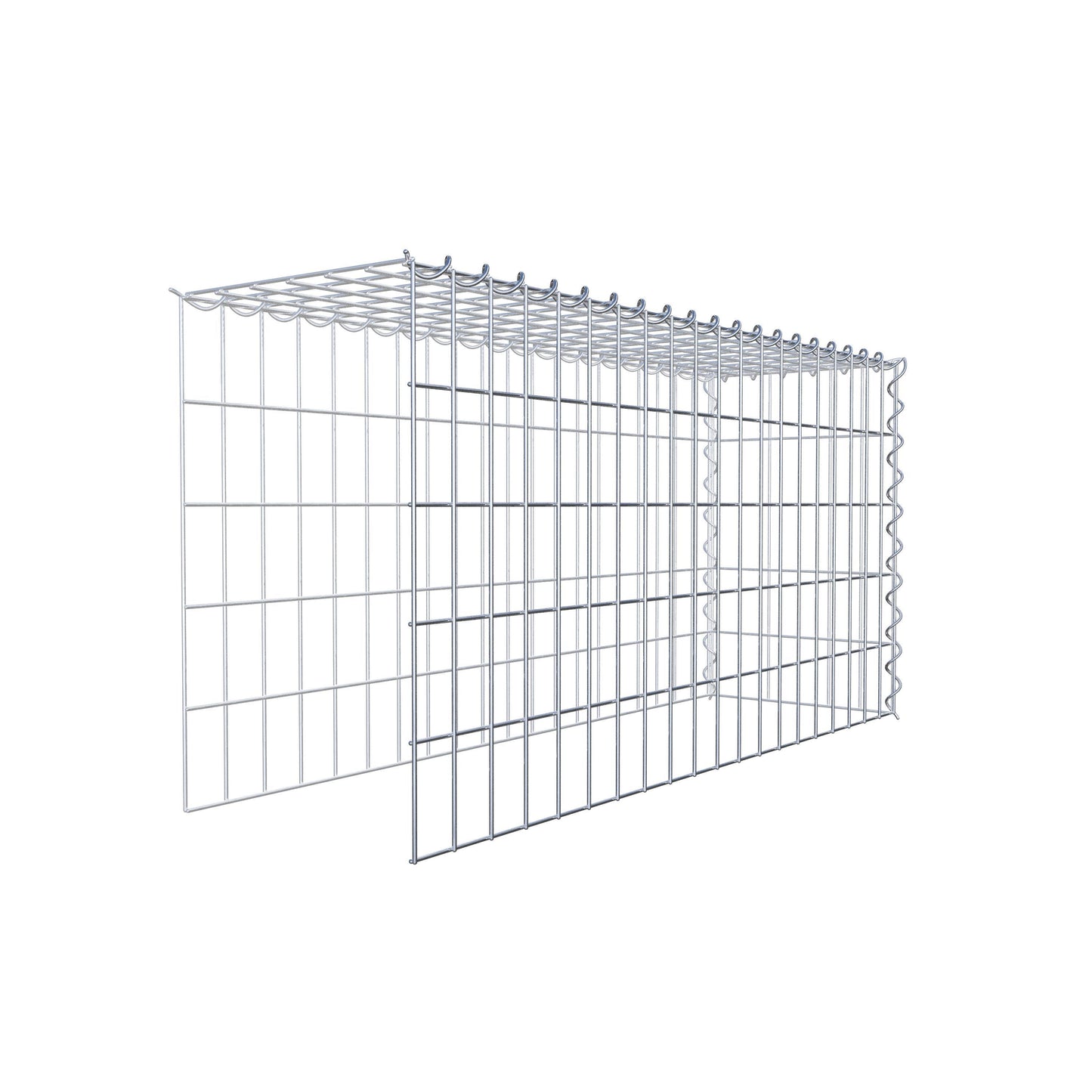 Gabbione aggiuntivo tipo 4 100 cm x 50 cm x 30 cm (L x H x P), dimensione maglia 5 cm x 10 cm, a spirale