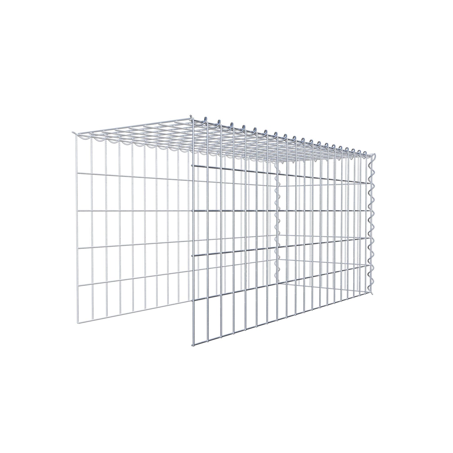 Gabião tipo 4 100 cm x 50 cm x 40 cm (C x A x P), malhagem 5 cm x 10 cm, espiral