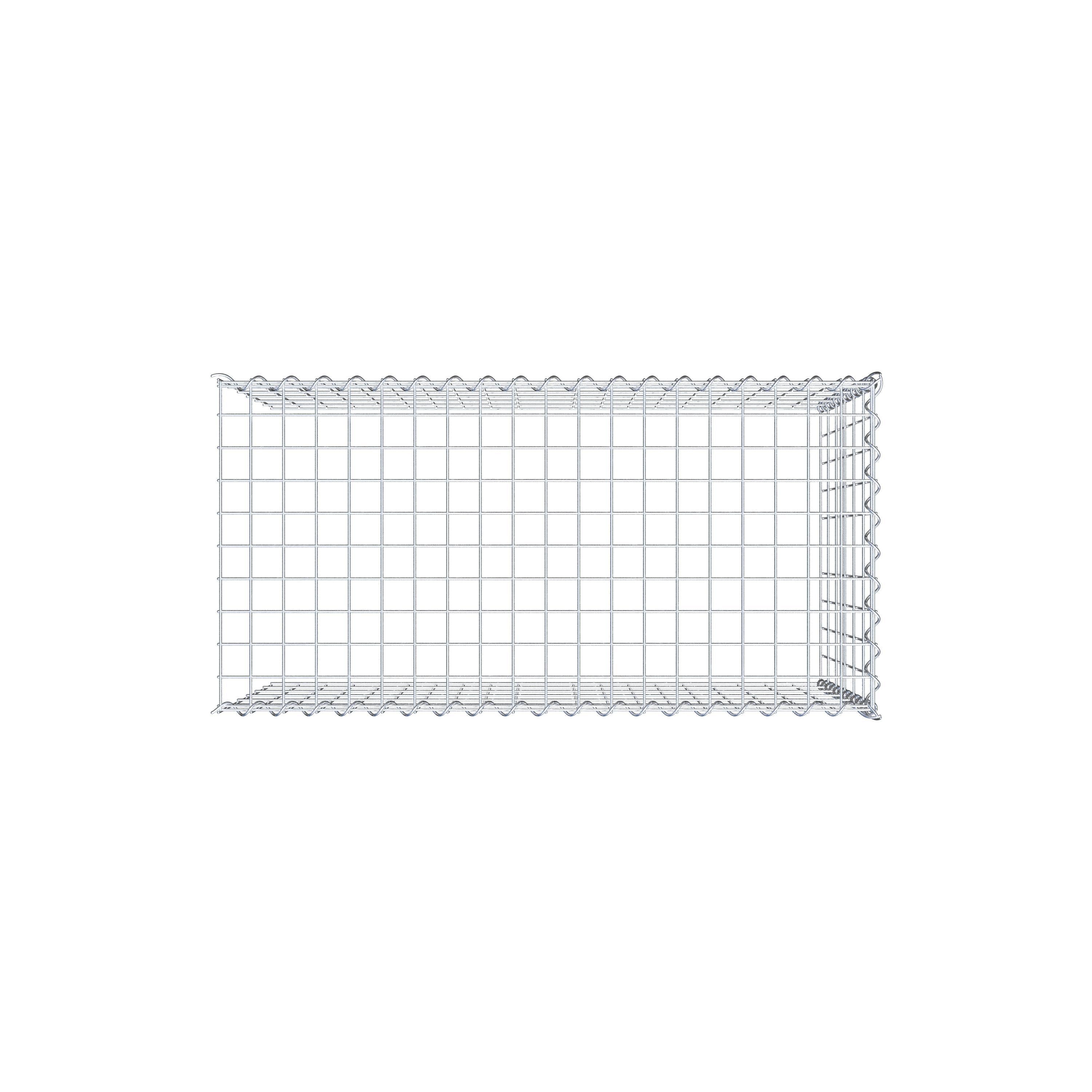 Opvokset gabion type 4 100 cm x 60 cm x 50 cm (L x H x D), maskestørrelse 5 cm x 10 cm, spiral