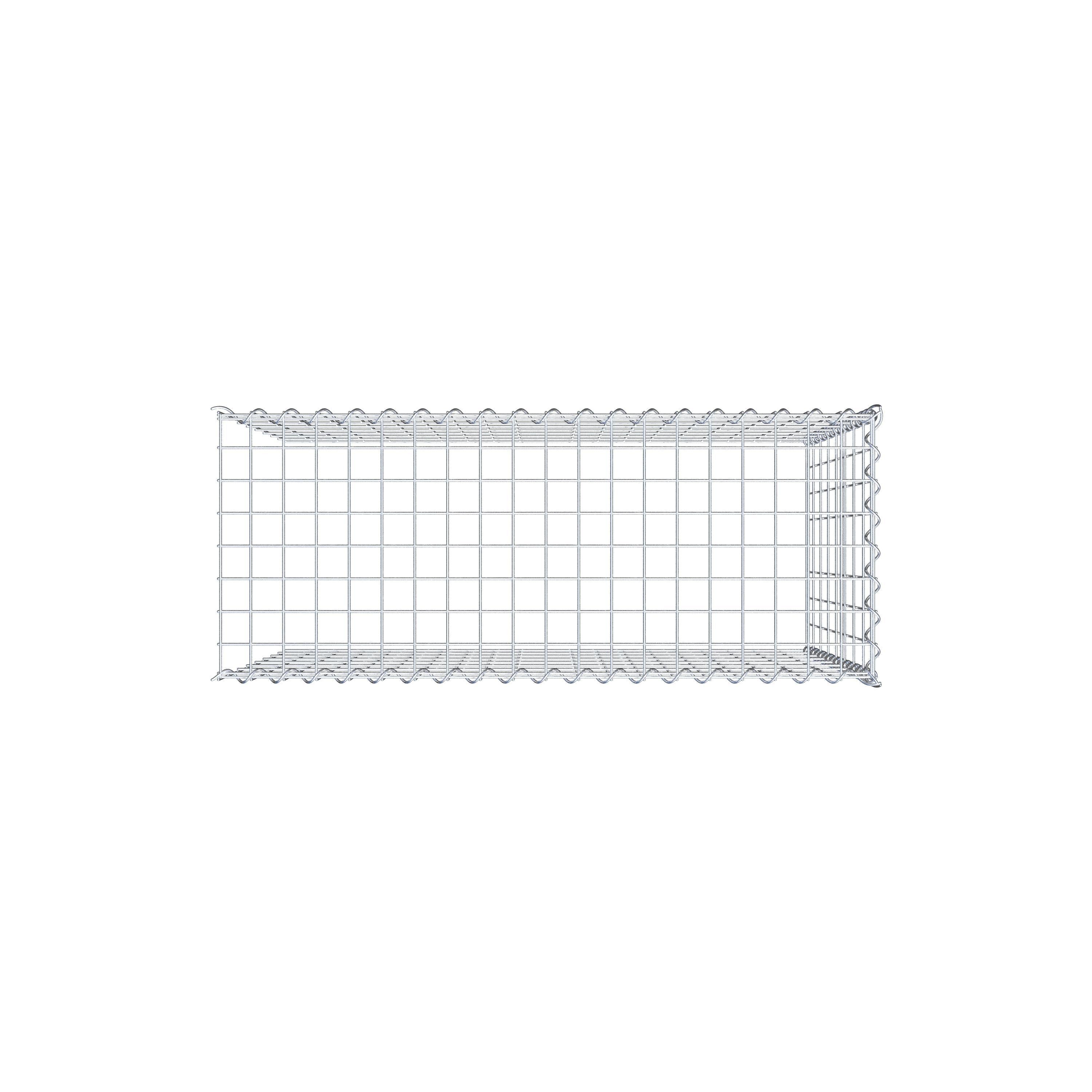 Opvokset gabion type 4 100 cm x 80 cm x 40 cm (L x H x D), maskestørrelse 5 cm x 10 cm, spiral