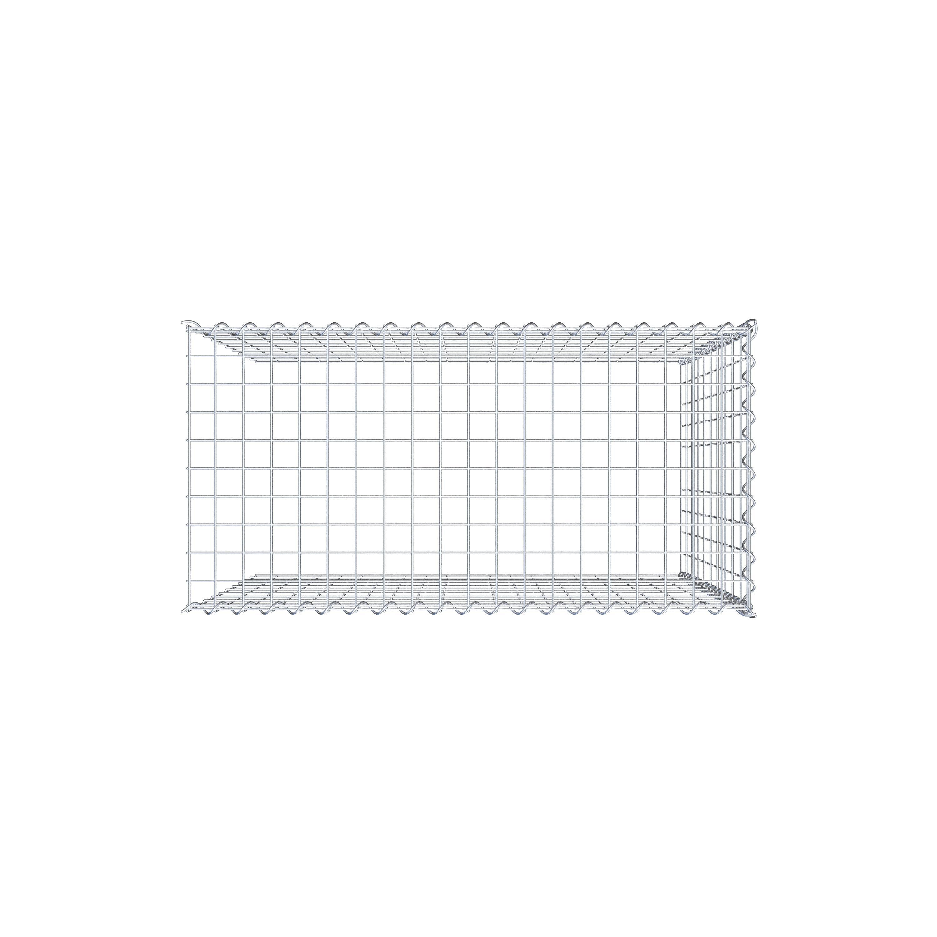 Opvokset gabion type 4 100 cm x 100 cm x 50 cm (L x H x D), maskestørrelse 5 cm x 10 cm, spiral