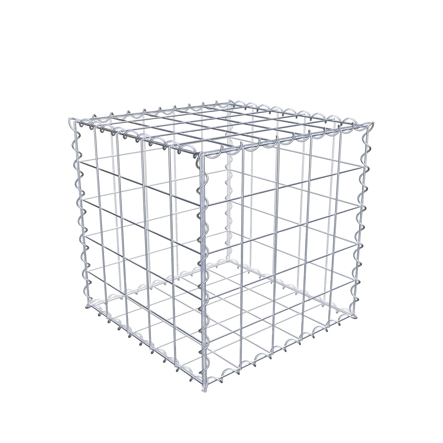 Gabione 50 cm x 50 cm x 50 cm (L x H x T), Maschenweite 10 cm x 10 cm, Spirale