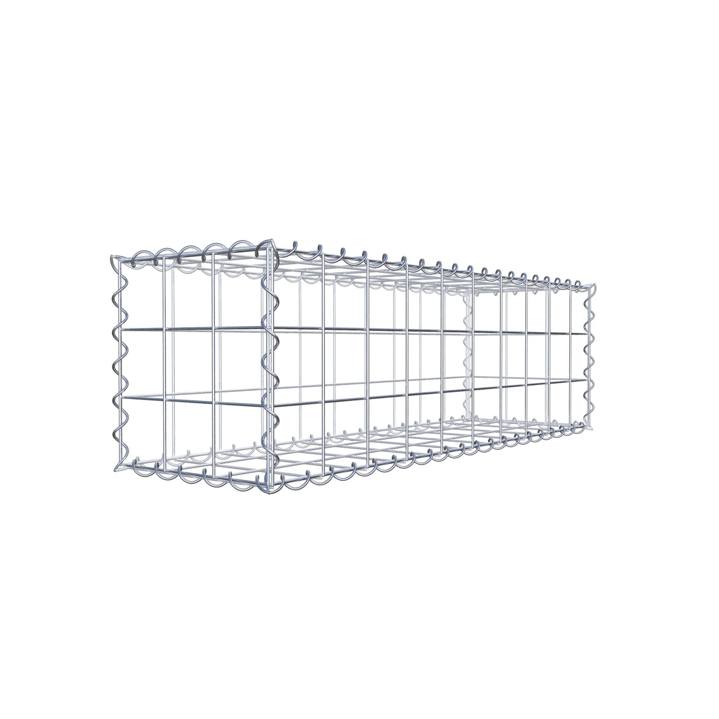 Gavión 100 cm x 30 cm x 30 cm (largo x alto x fondo), malla 10 cm x 10 cm, en espiral