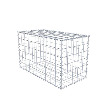 Gabion 100 cm x 60 cm x 50 cm (L x H x D), maskstorlek 10 cm x 10 cm, spiral