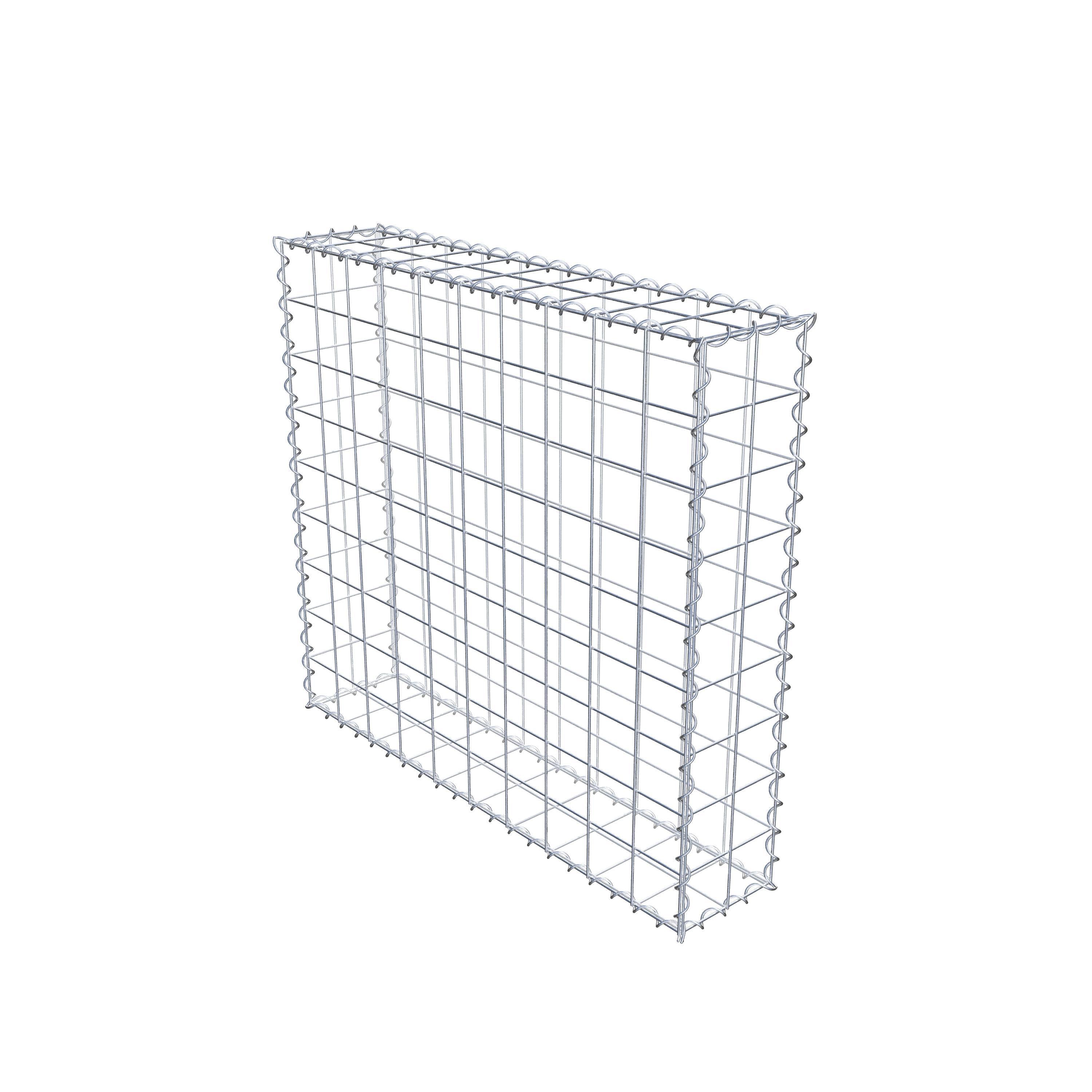 Gabion 100 cm x 90 cm x 20 cm (L x H x D), maskestørrelse 10 cm x 10 cm, spiral