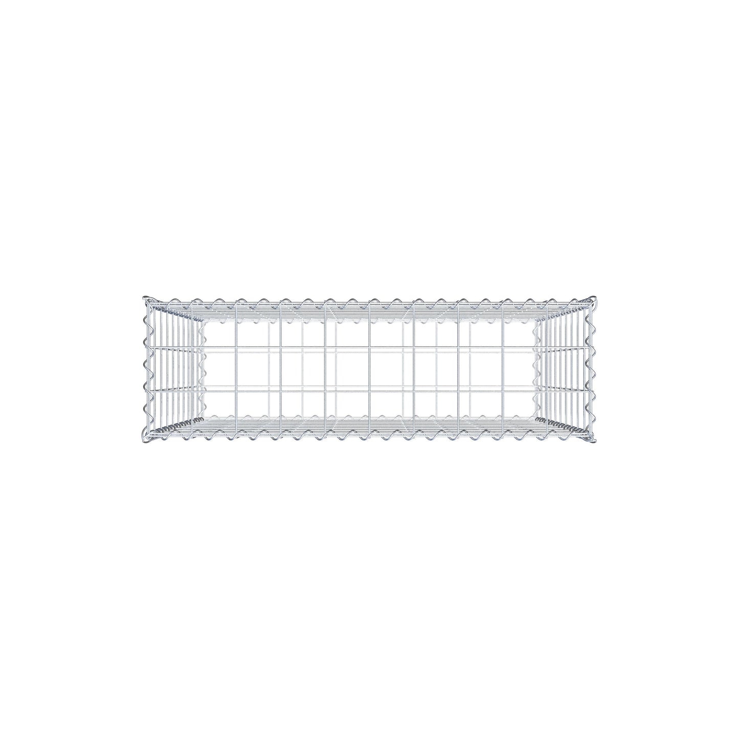 Gabião 100 cm x 100 cm x 30 cm (C x A x P), malhagem 10 cm x 10 cm, espiral