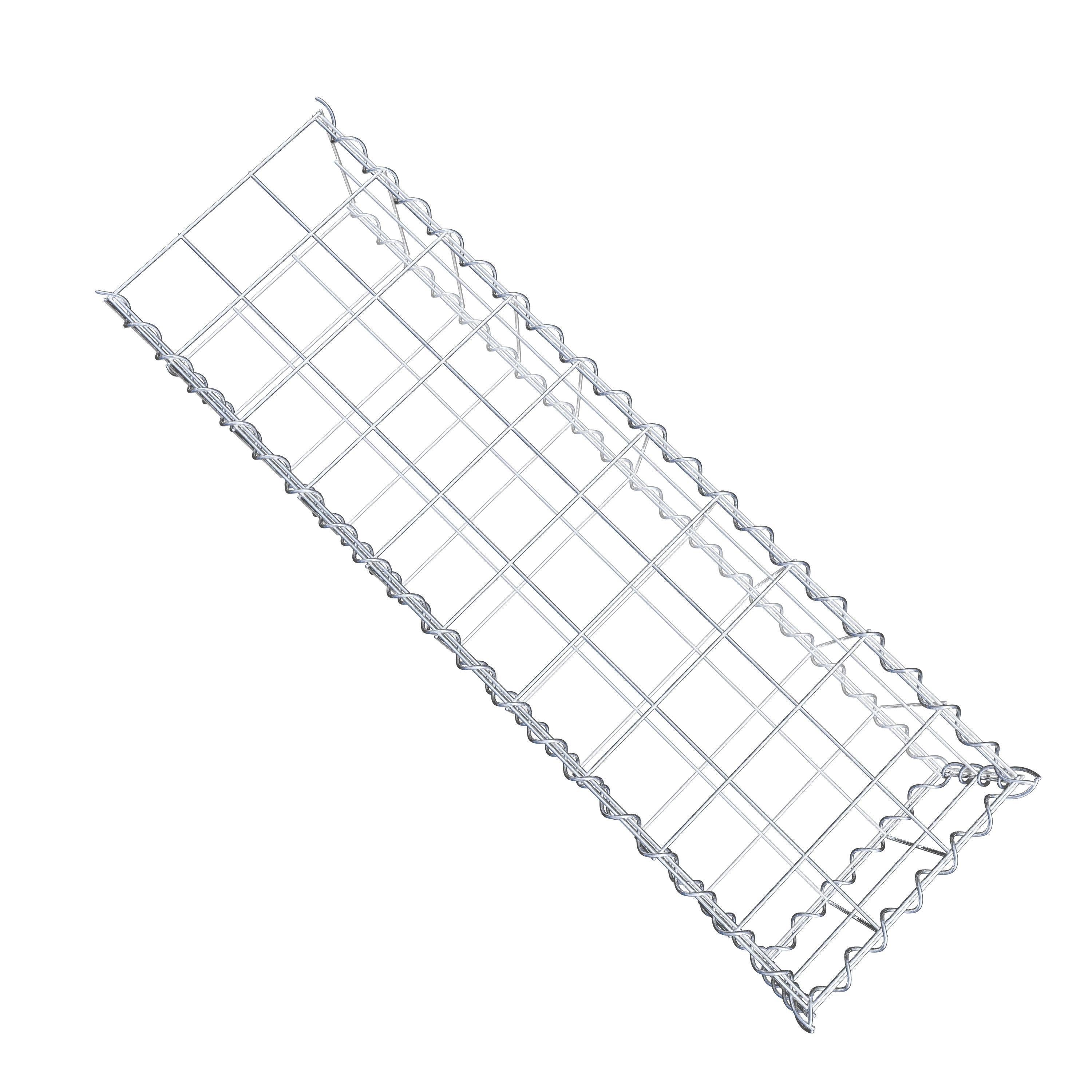 Opvokset gabion type 2 100 cm x 20 cm x 30 cm (L x H x D), maskestørrelse 10 cm x 10 cm, spiral