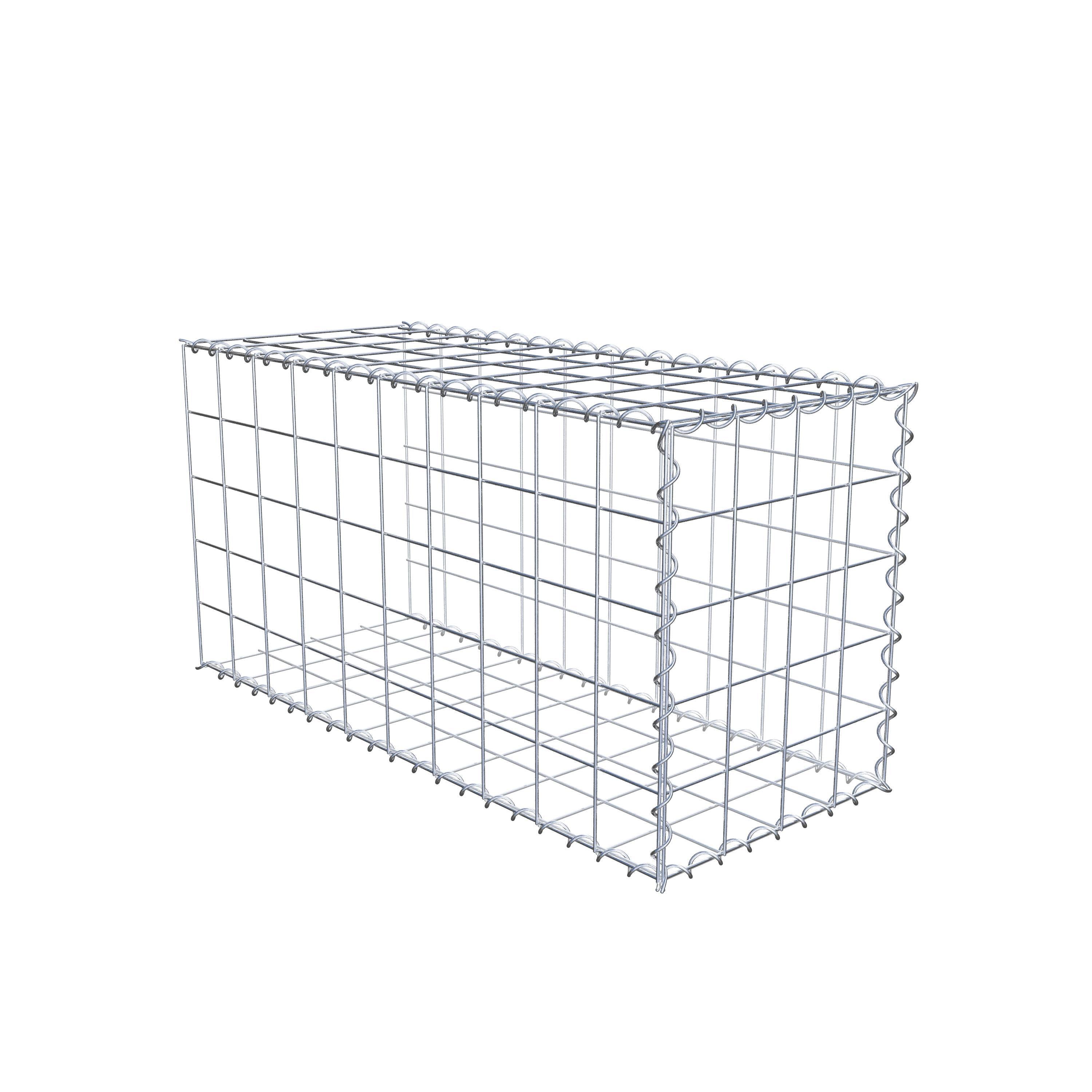 Opvokset gabion type 2 100 cm x 50 cm x 40 cm (L x H x D), maskestørrelse 10 cm x 10 cm, spiral