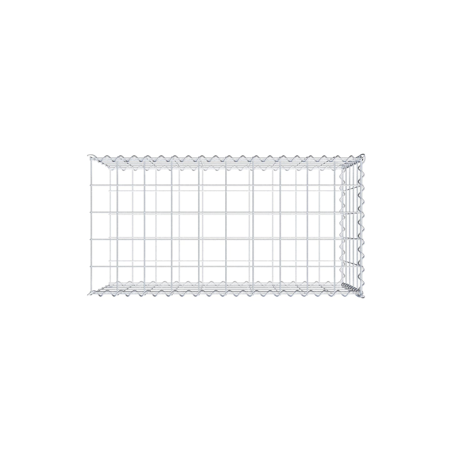 Opvokset gabion type 2 100 cm x 50 cm x 50 cm (L x H x D), maskestørrelse 10 cm x 10 cm, spiral