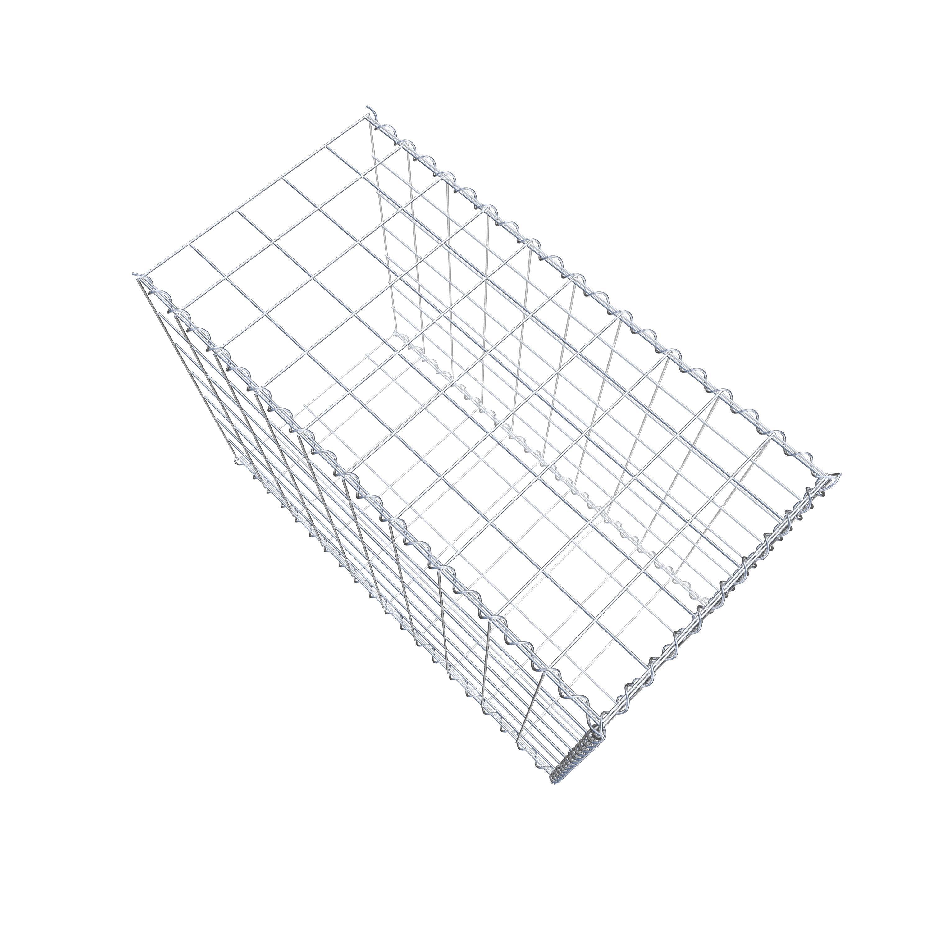 Opvokset gabion type 2 100 cm x 70 cm x 50 cm (L x H x D), maskestørrelse 10 cm x 10 cm, spiral