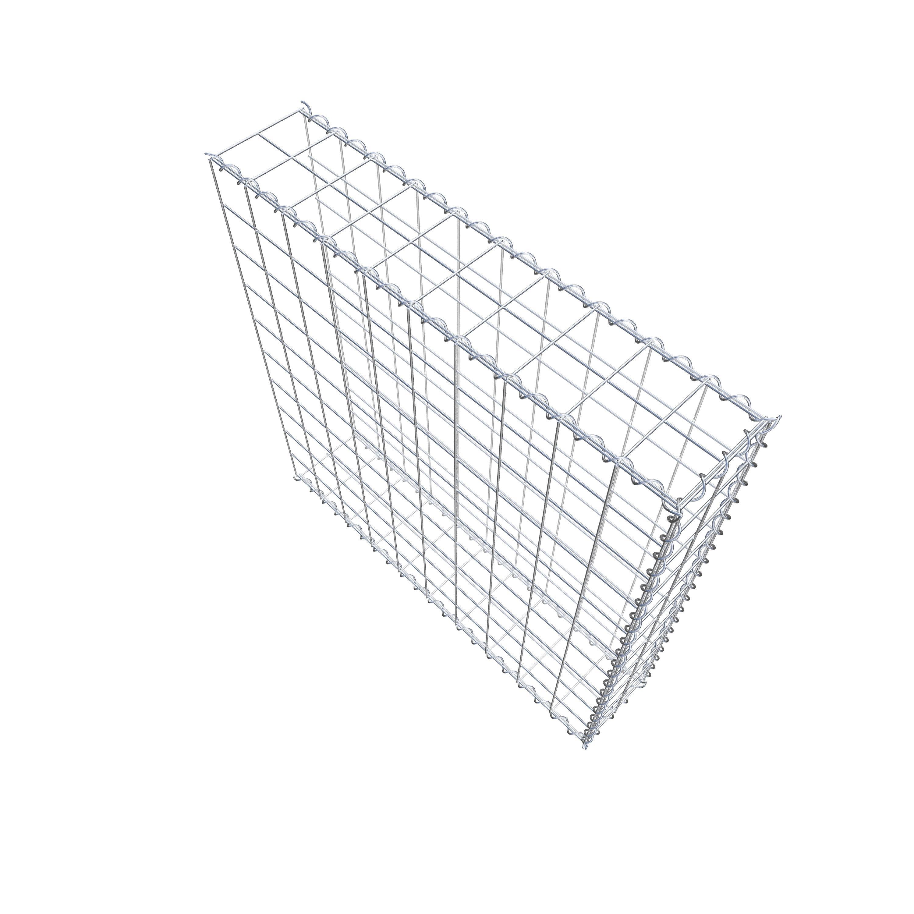 Opvokset gabion type 2 100 cm x 100 cm x 20 cm (L x H x D), maskestørrelse 10 cm x 10 cm, spiral