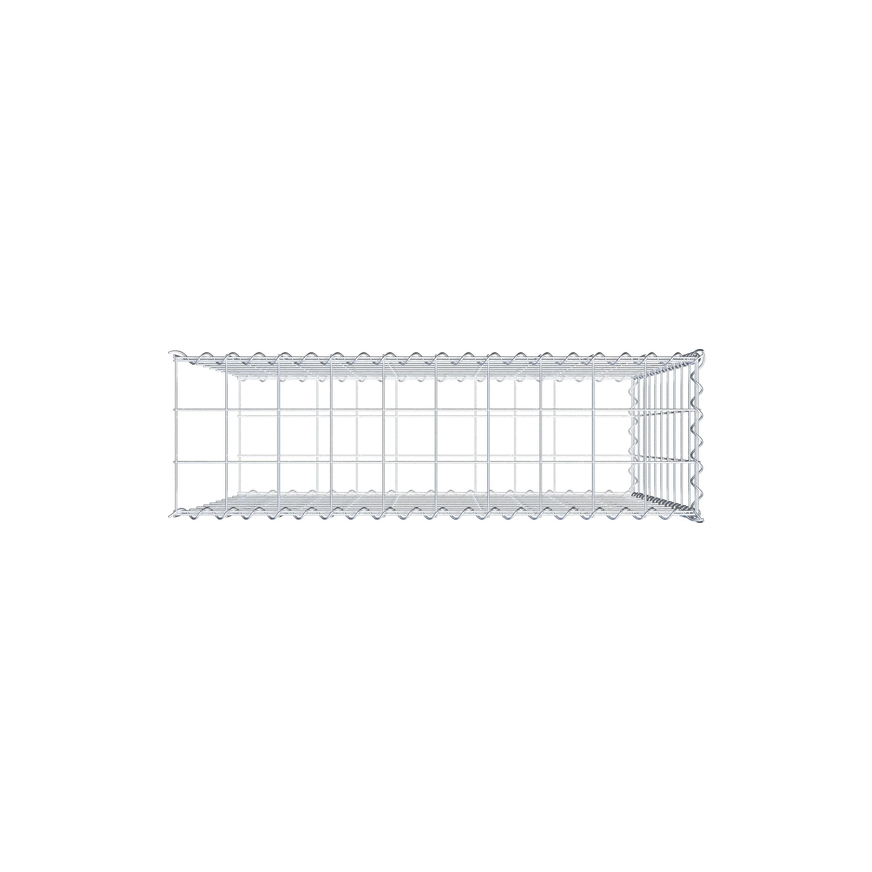 Gabião tipo 2 100 cm x 100 cm x 30 cm (C x A x P), malhagem 10 cm x 10 cm, espiral