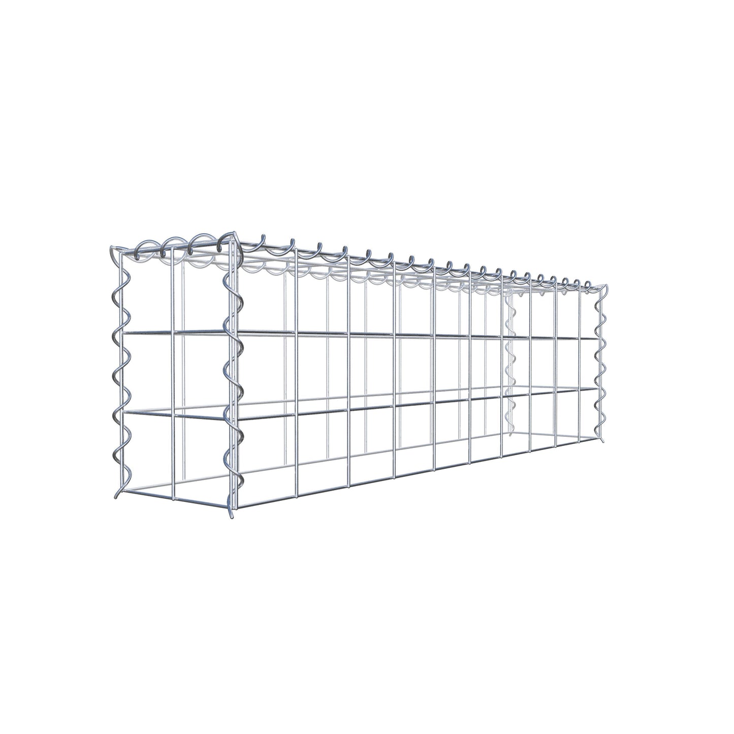 Aangegroeide schanskorf type 3 100 cm x 30 cm x 20 cm (L x H x D), maaswijdte 10 cm x 10 cm, spiraal