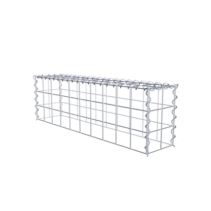 Aangegroeide schanskorf type 3 100 cm x 30 cm x 20 cm (L x H x D), maaswijdte 10 cm x 10 cm, spiraal