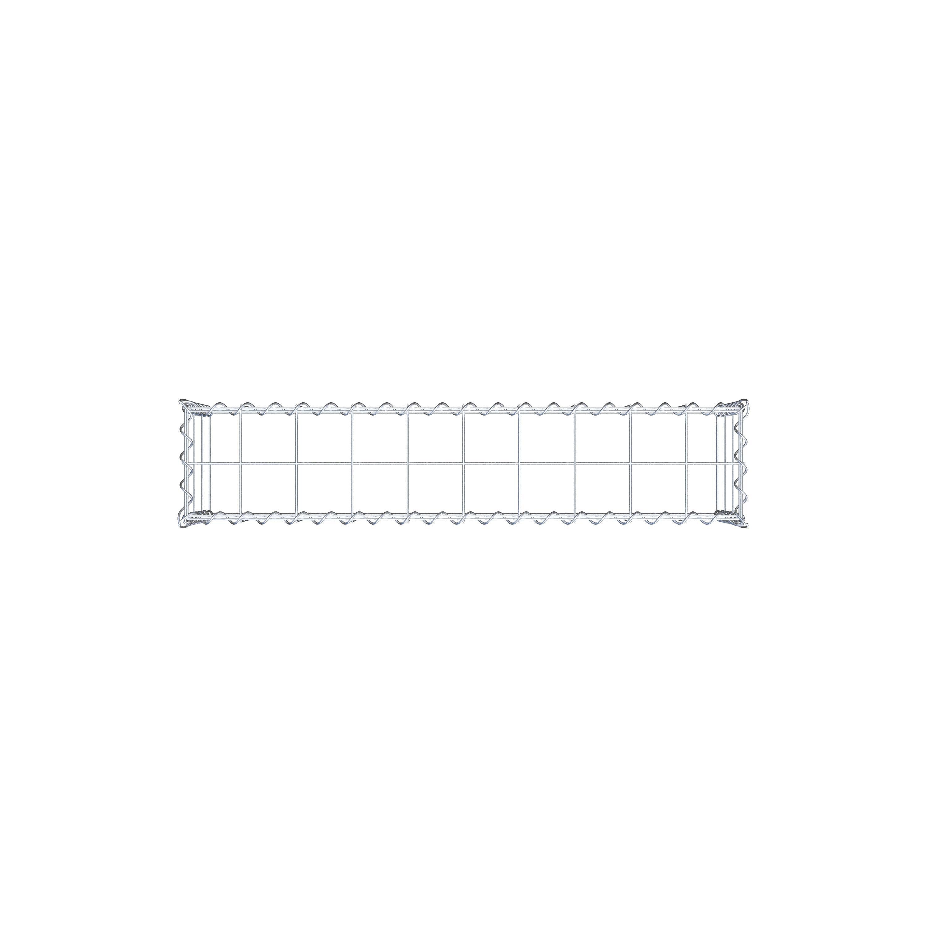 Opvokset gabion type 3 100 cm x 30 cm x 20 cm (L x H x D), maskestørrelse 10 cm x 10 cm, spiral