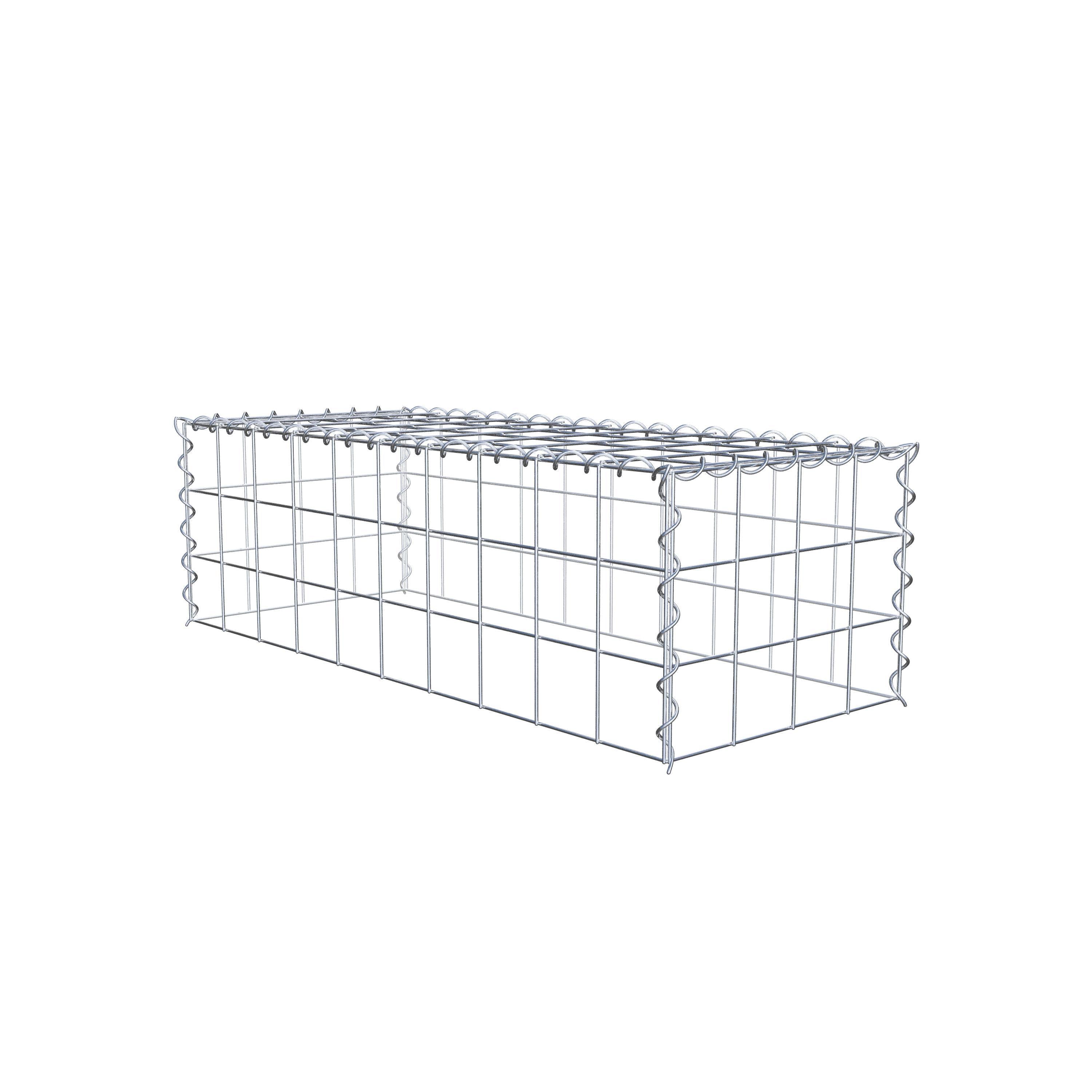 Opvokset gabion type 3 100 cm x 30 cm x 40 cm (L x H x D), maskestørrelse 10 cm x 10 cm, spiral