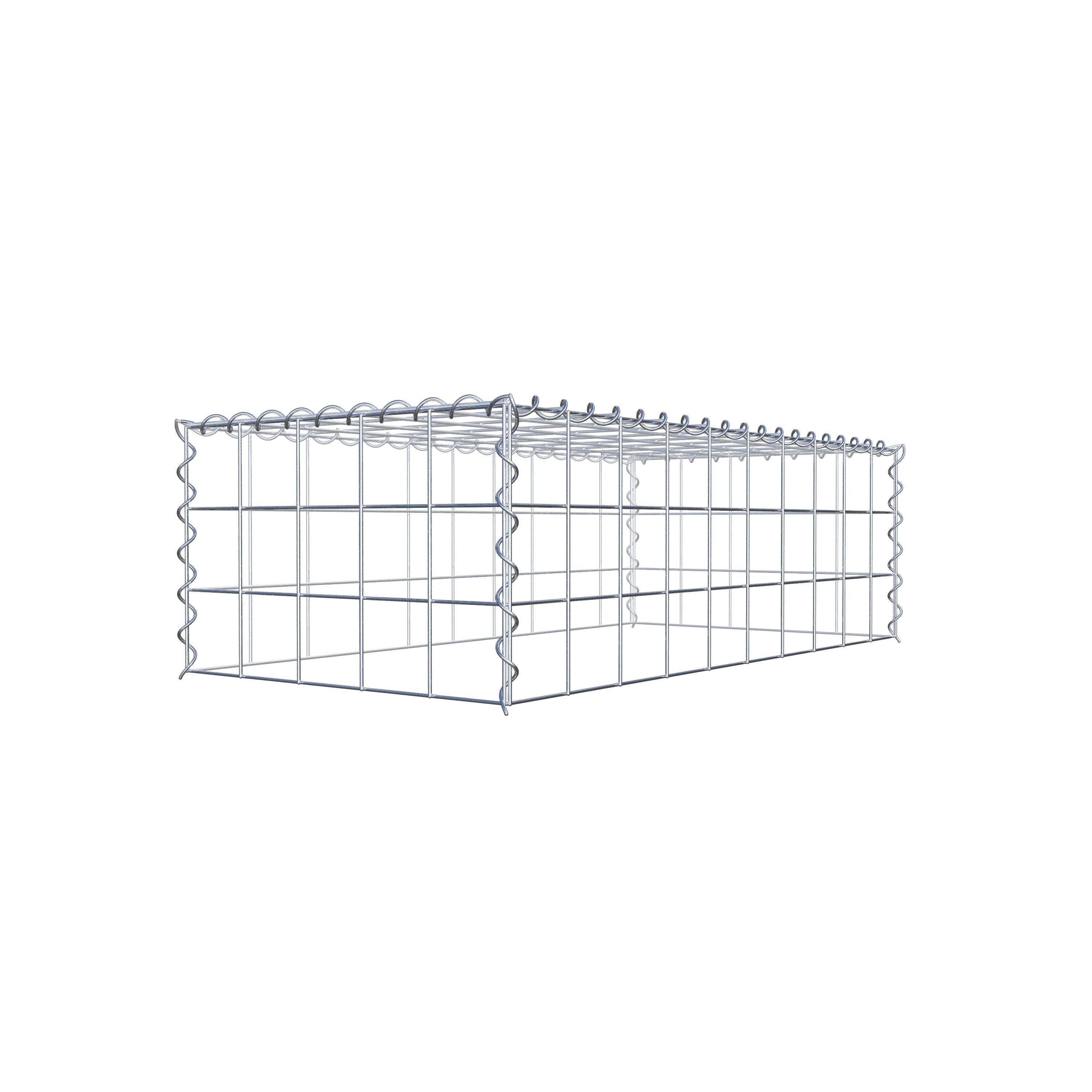 Opvokset gabion type 3 100 cm x 30 cm x 50 cm (L x H x D), maskestørrelse 10 cm x 10 cm, spiral