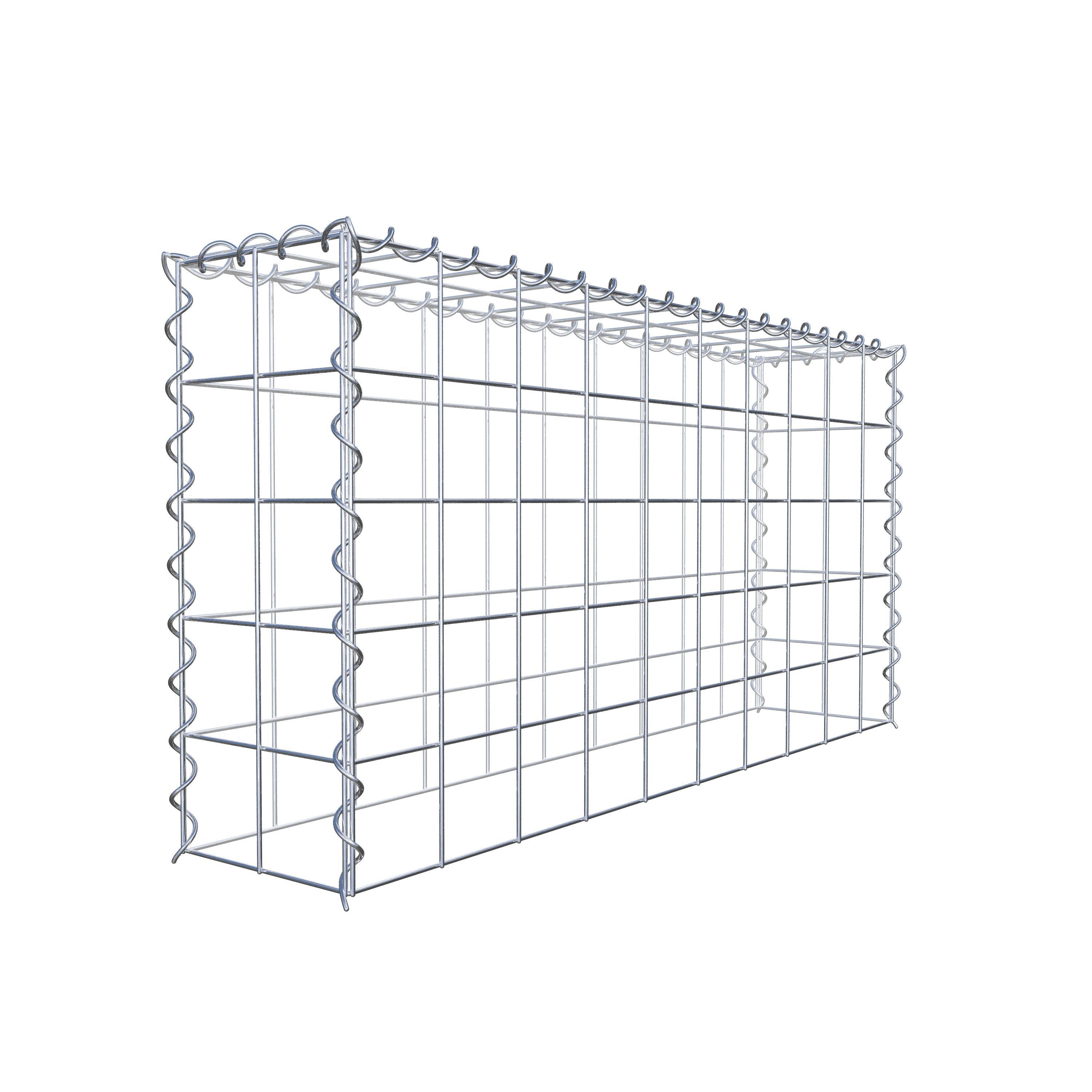 Opvokset gabion type 3 100 cm x 50 cm x 20 cm (L x H x D), maskestørrelse 10 cm x 10 cm, spiral