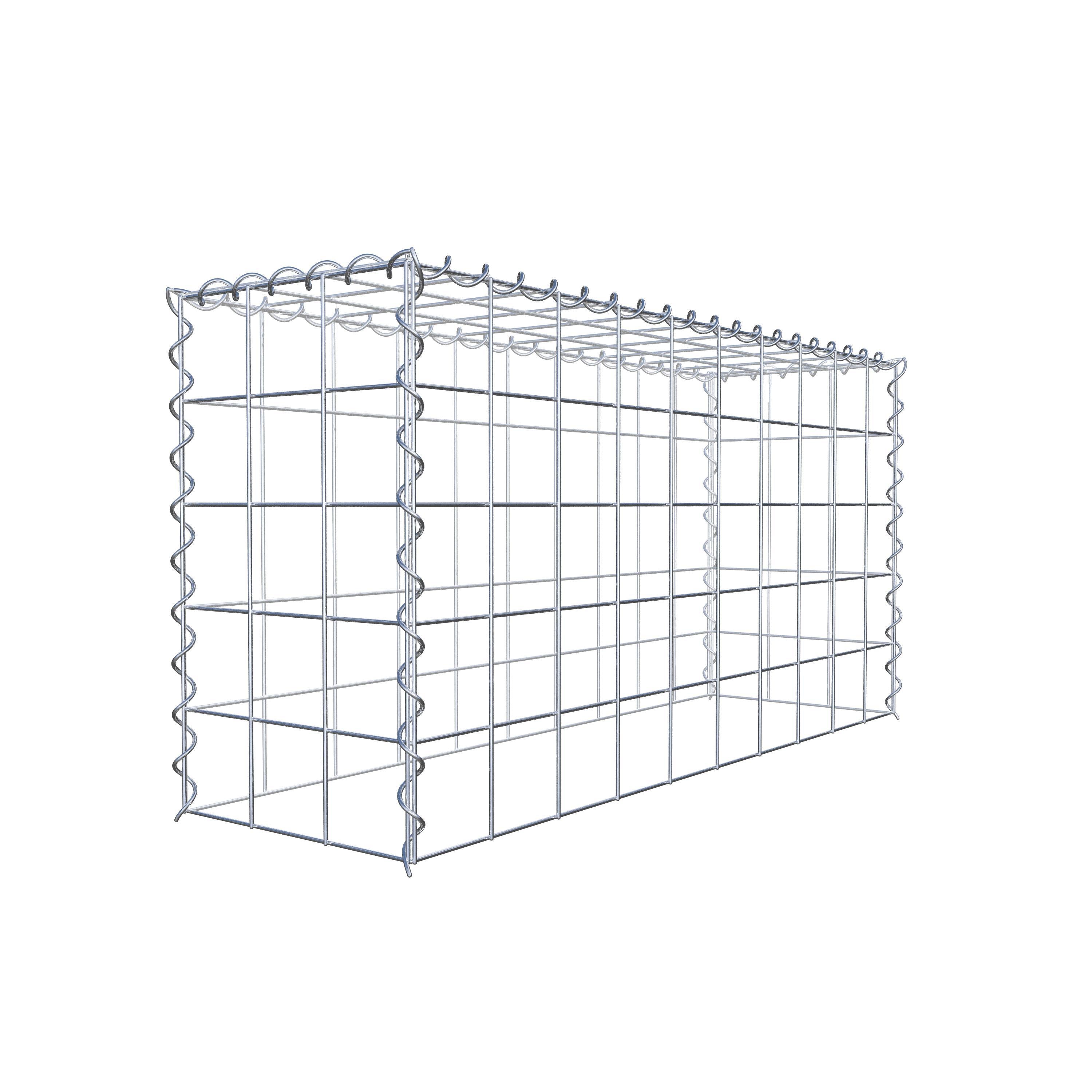 Påväxt gabion typ 3 100 cm x 50 cm x 30 cm (L x H x D), maskstorlek 10 cm x 10 cm, spiral