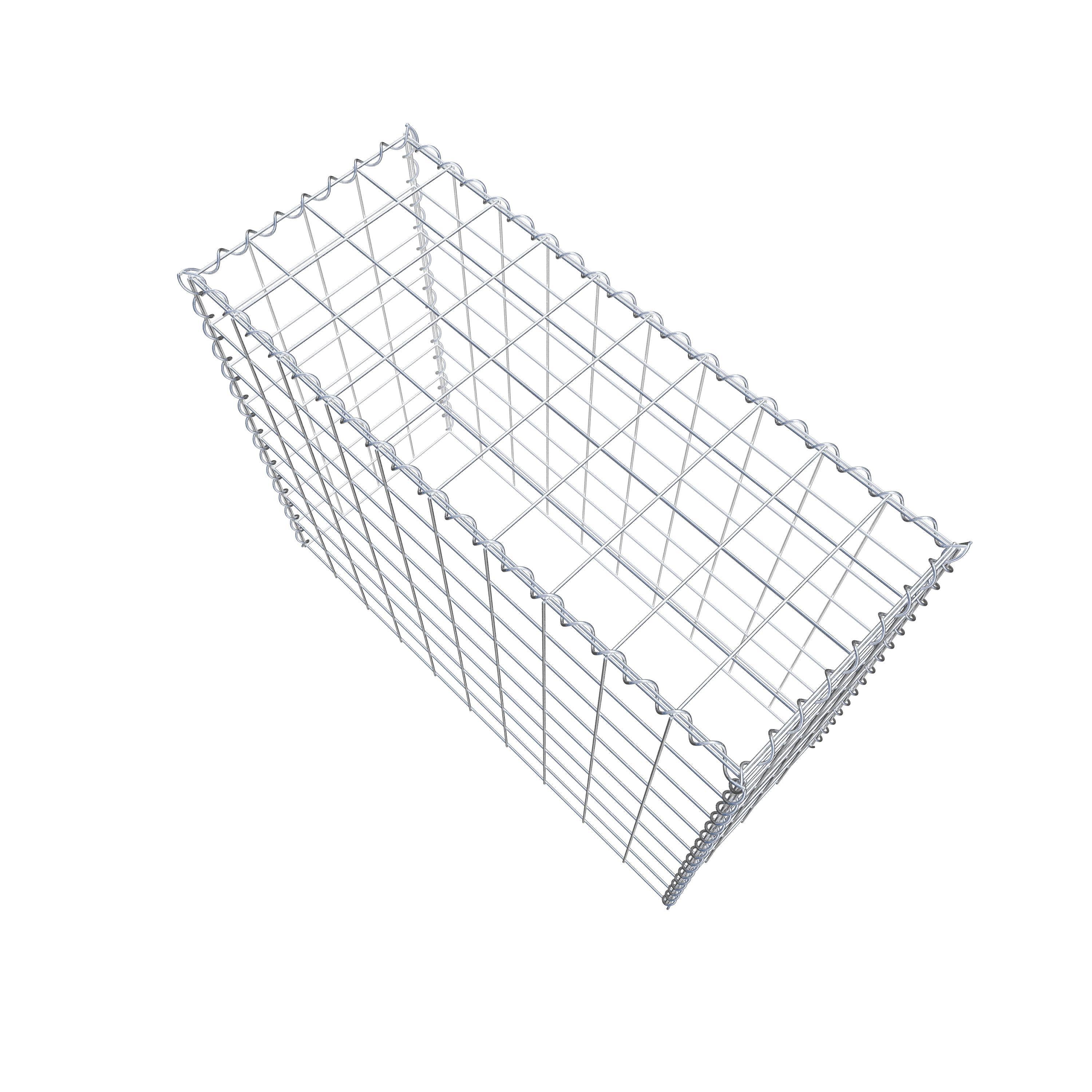 Opvokset gabion type 3 100 cm x 80 cm x 40 cm (L x H x D), maskestørrelse 10 cm x 10 cm, spiral