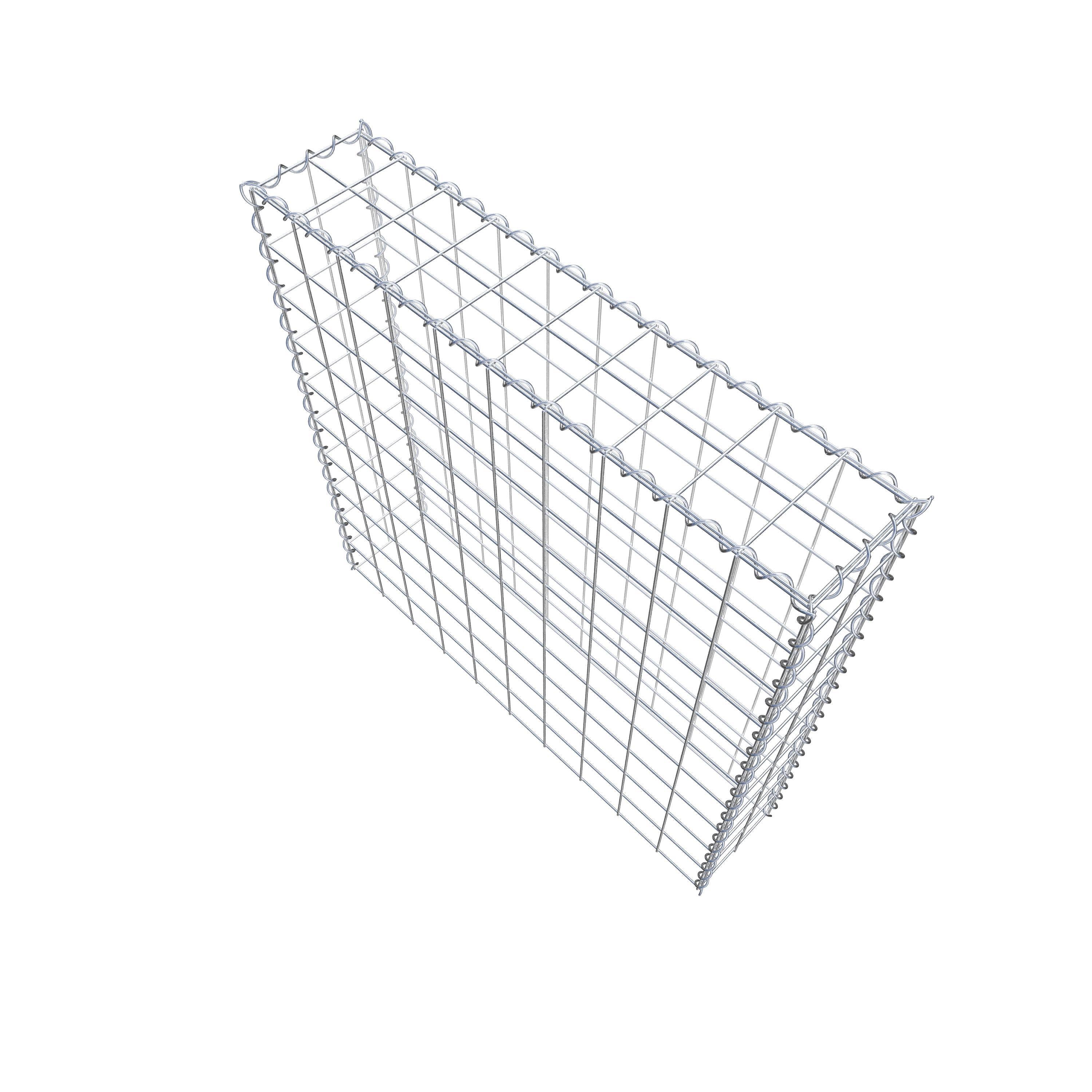 Gabião tipo 3 100 cm x 100 cm x 20 cm (C x A x P), malhagem 10 cm x 10 cm, espiral