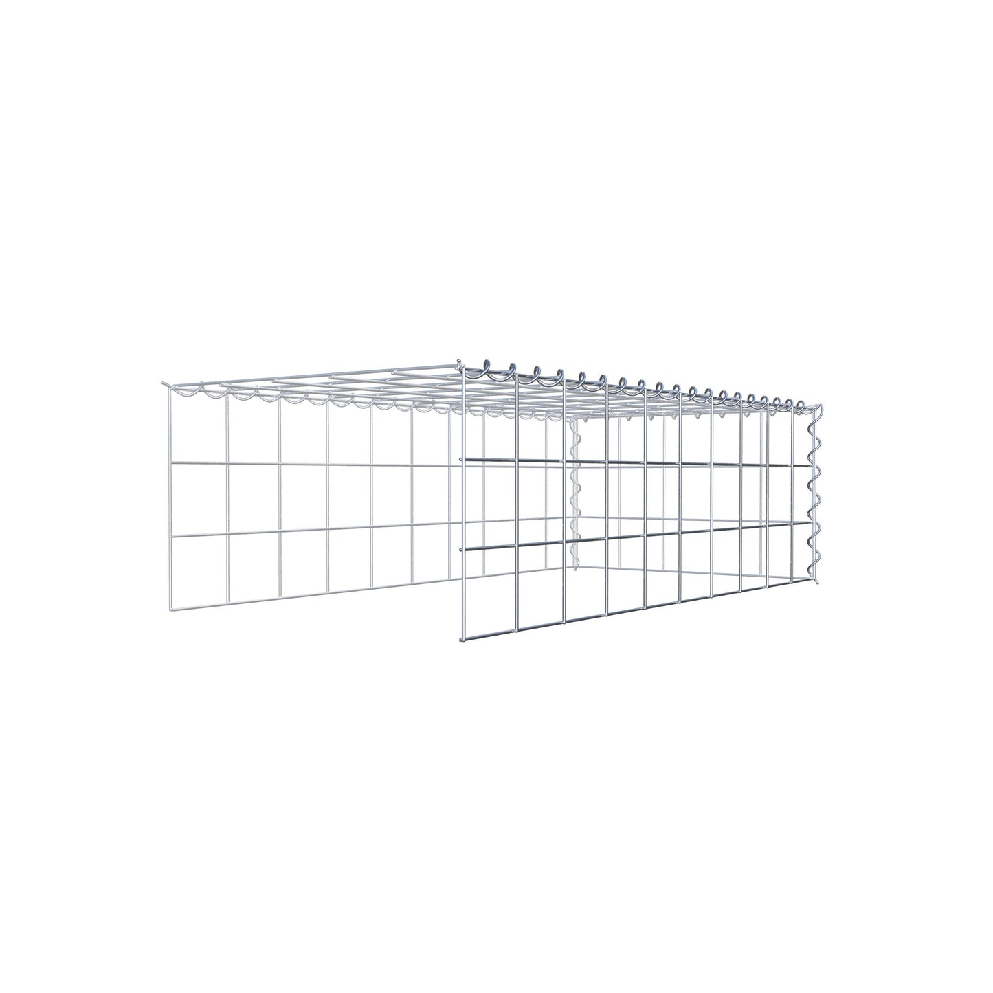 Opvokset gabion type 4 100 cm x 30 cm x 50 cm (L x H x D), maskestørrelse 10 cm x 10 cm, spiral