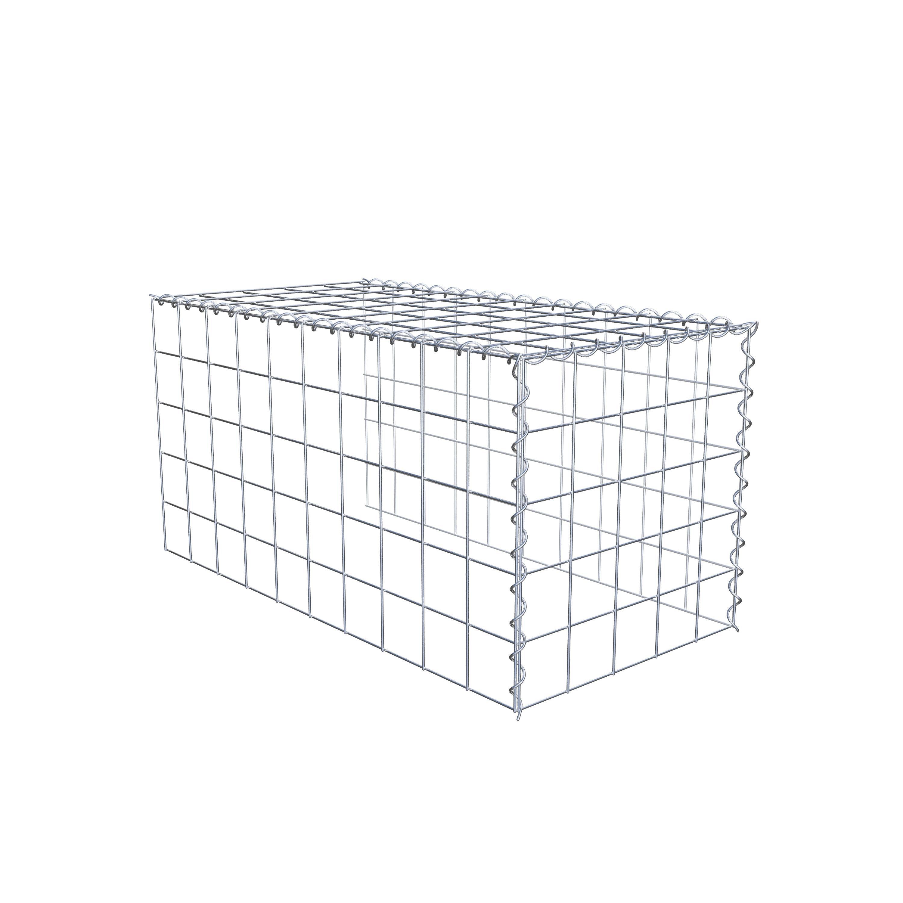 Opvokset gabion type 4 100 cm x 50 cm x 50 cm (L x H x D), maskestørrelse 10 cm x 10 cm, spiral