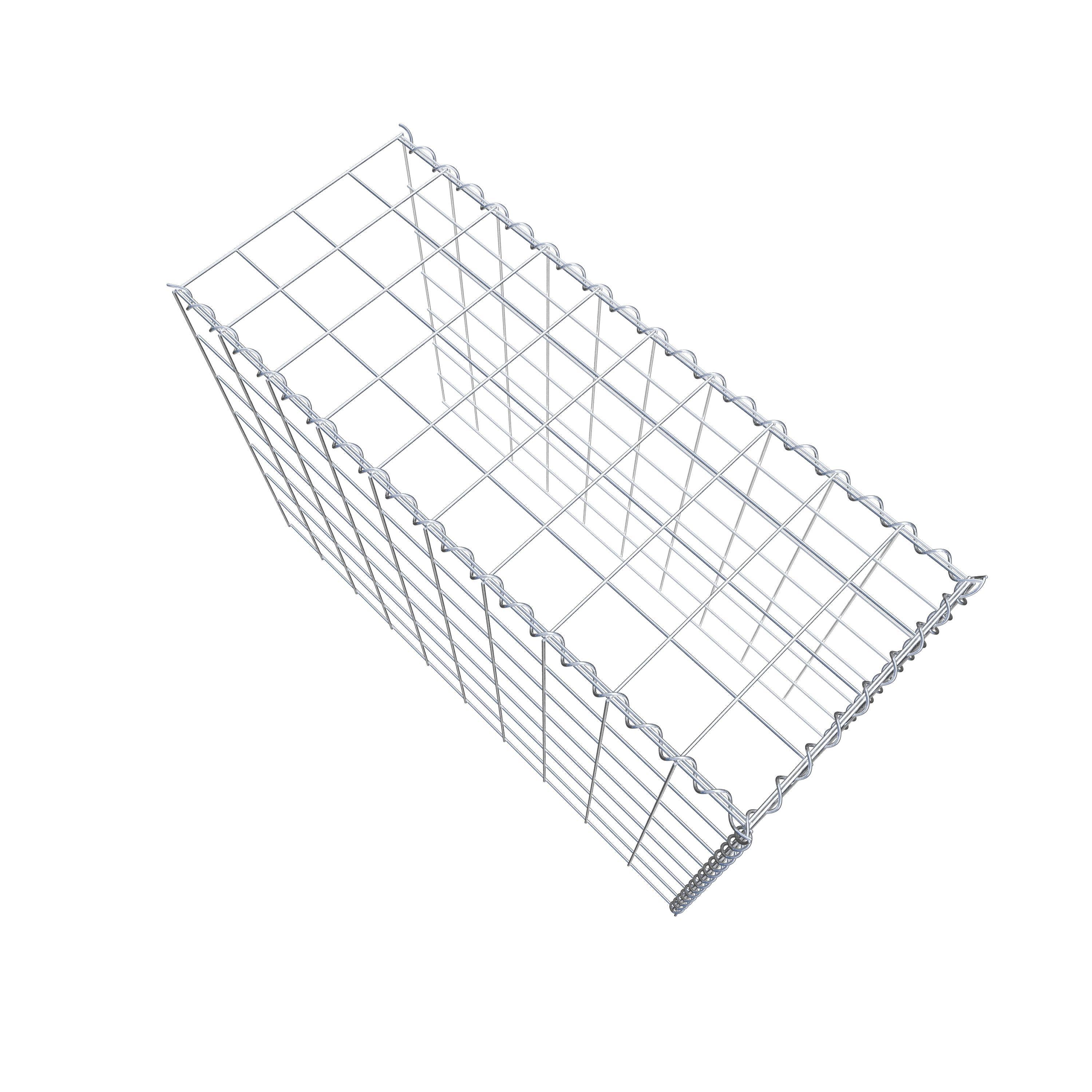 Opvokset gabion type 4 100 cm x 70 cm x 40 cm (L x H x D), maskestørrelse 10 cm x 10 cm, spiral