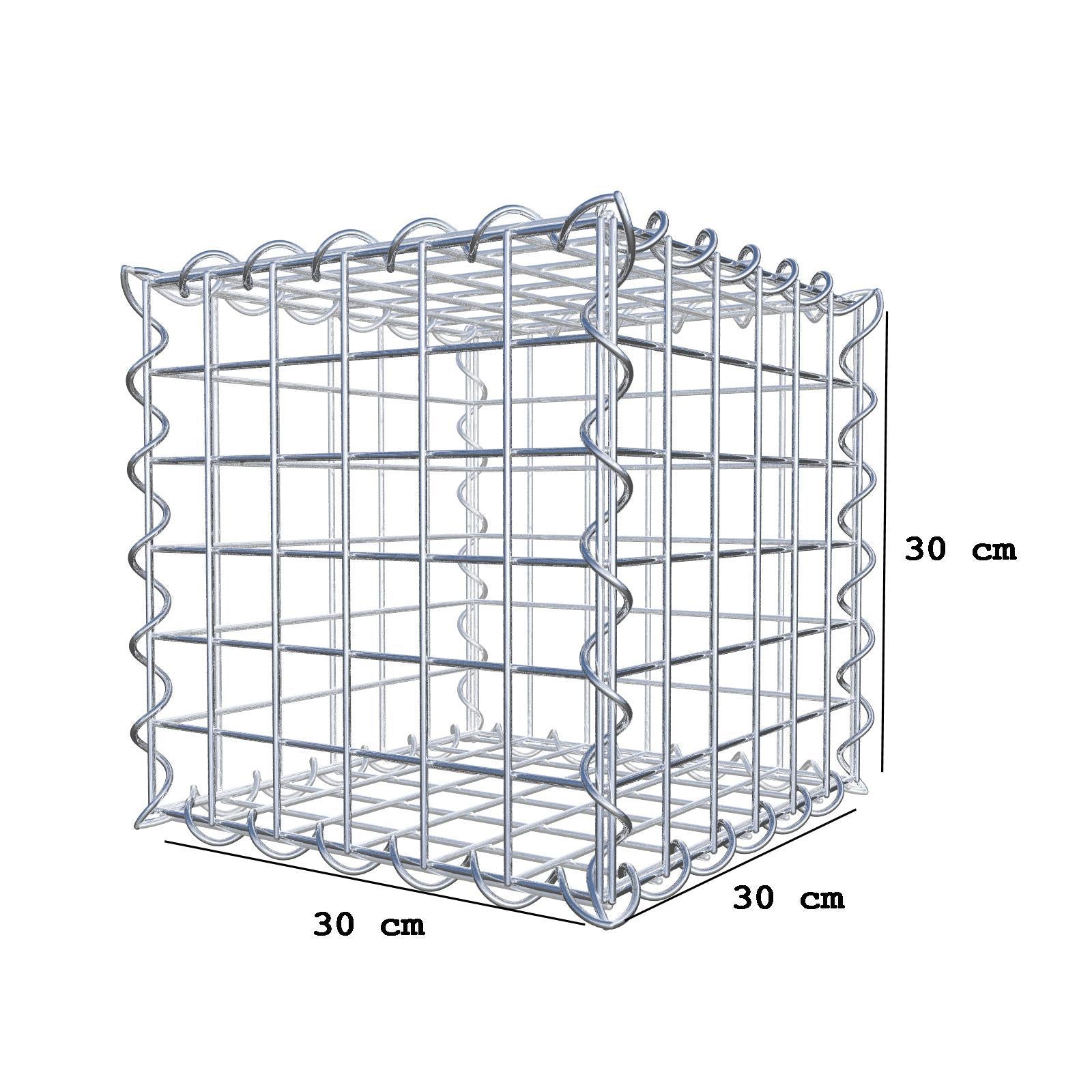Gabbione 30 cm x 30 cm x 30 cm (L x H x P), maglia 5 cm x 5 cm, spirale