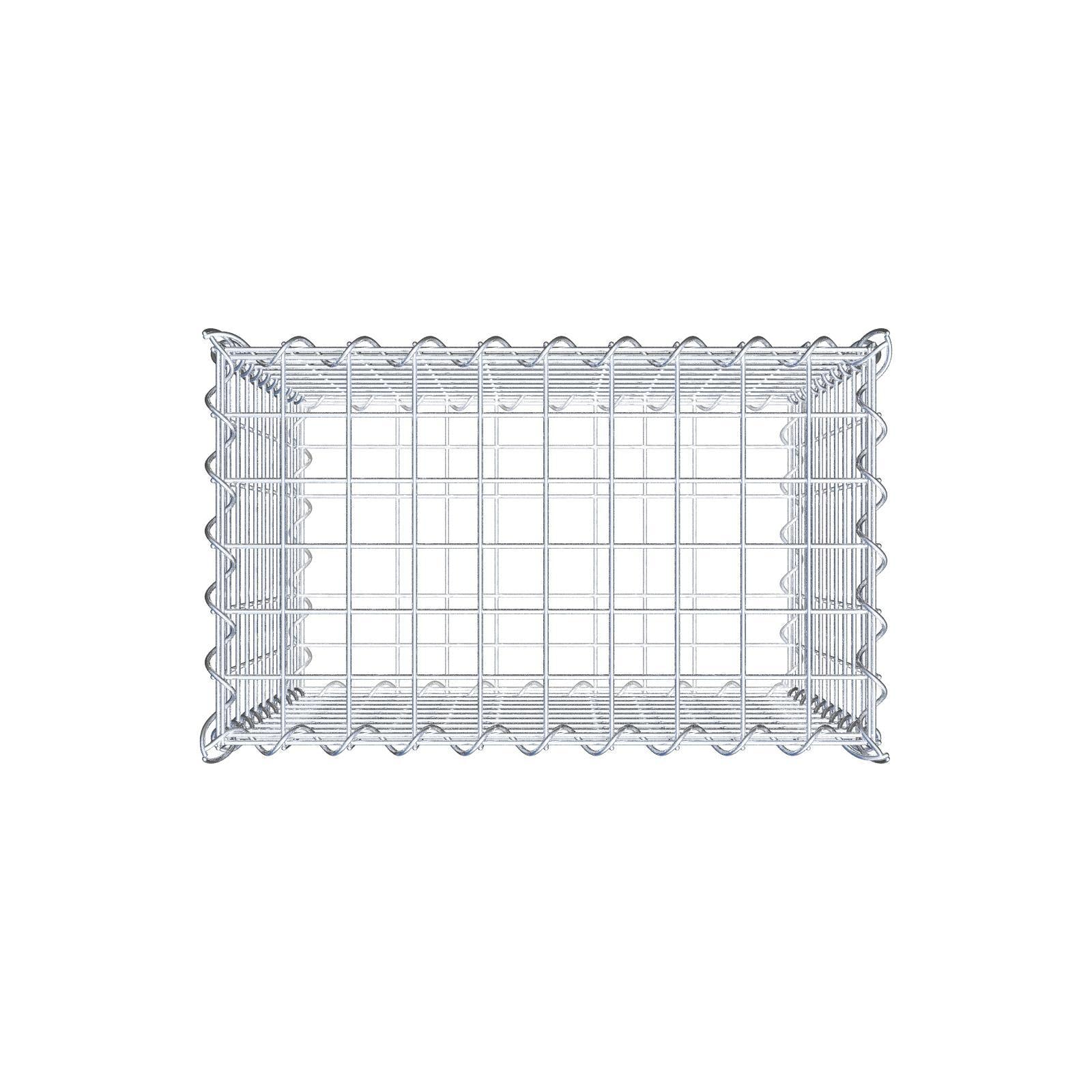 Schanskorf 50 cm x 50 cm x 30 cm (L x H x D), maaswijdte 5 cm x 5 cm, spiraalvormig