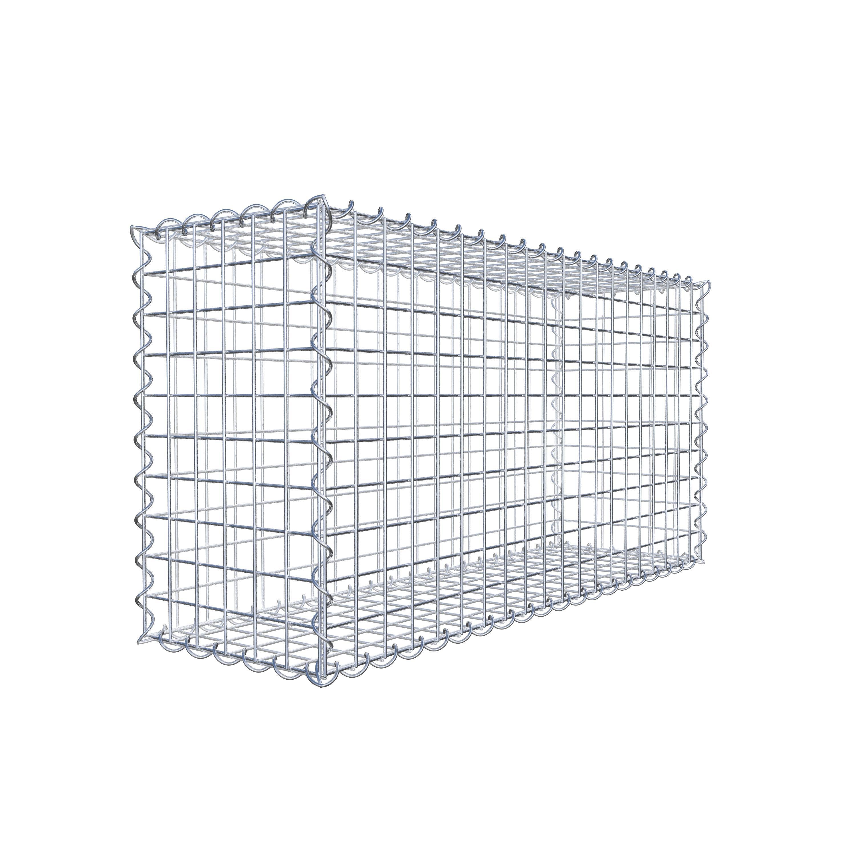 Gabião 100 cm x 50 cm x 30 cm (C x A x P), malhagem 5 cm x 5 cm, espiral